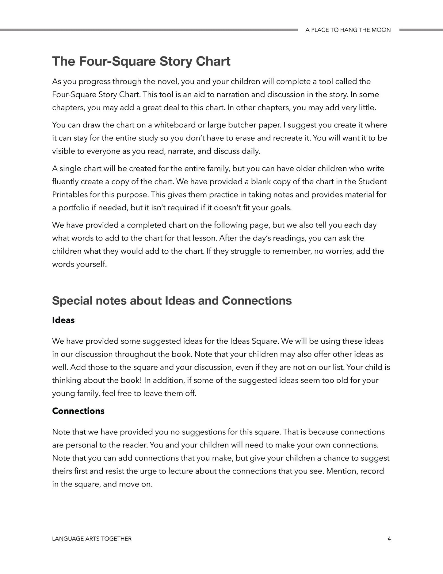 A Place to Hang the Moon Language Arts Together - Homeschool Better Together