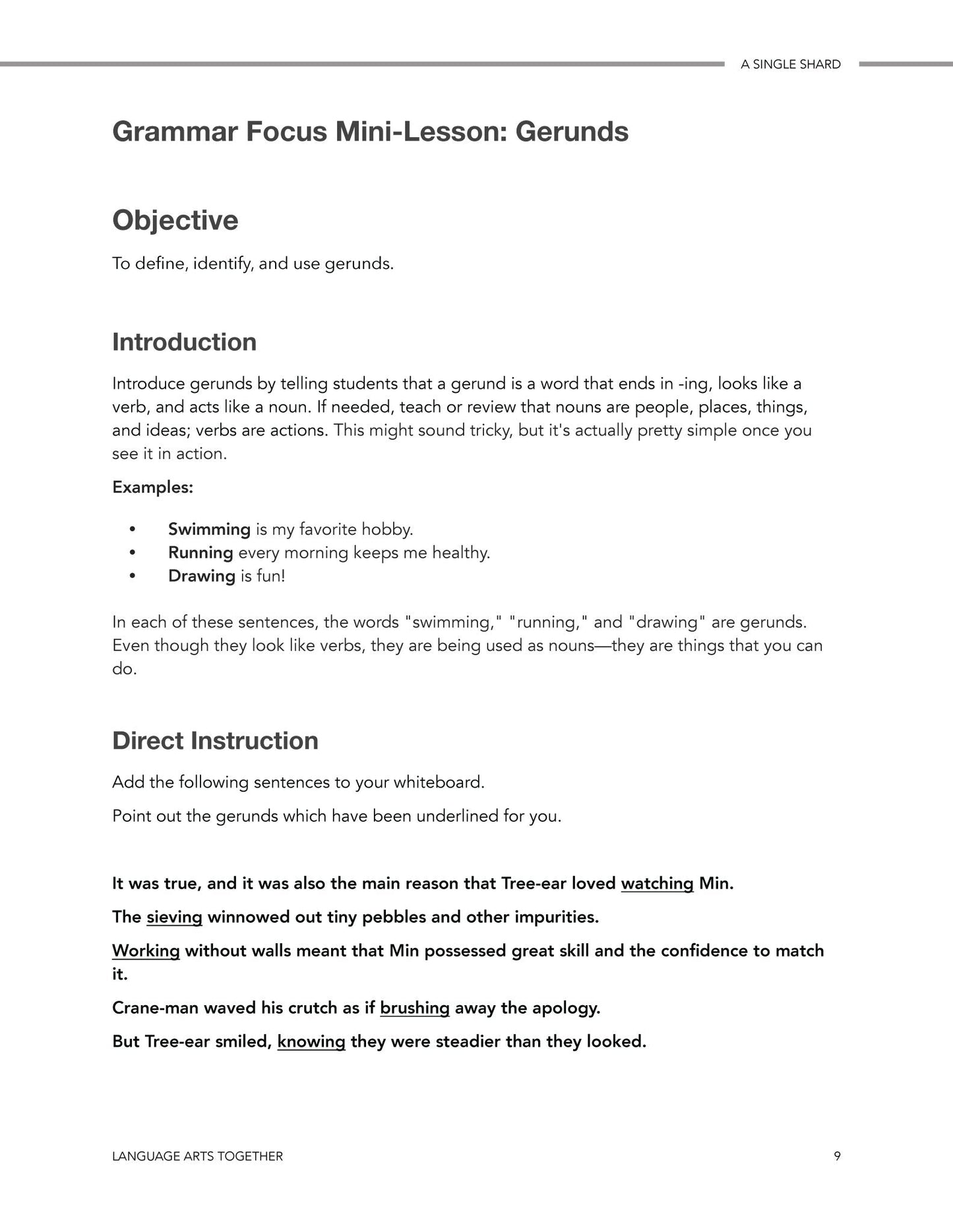 A Single Shard Language Arts Together - Homeschool Better Together