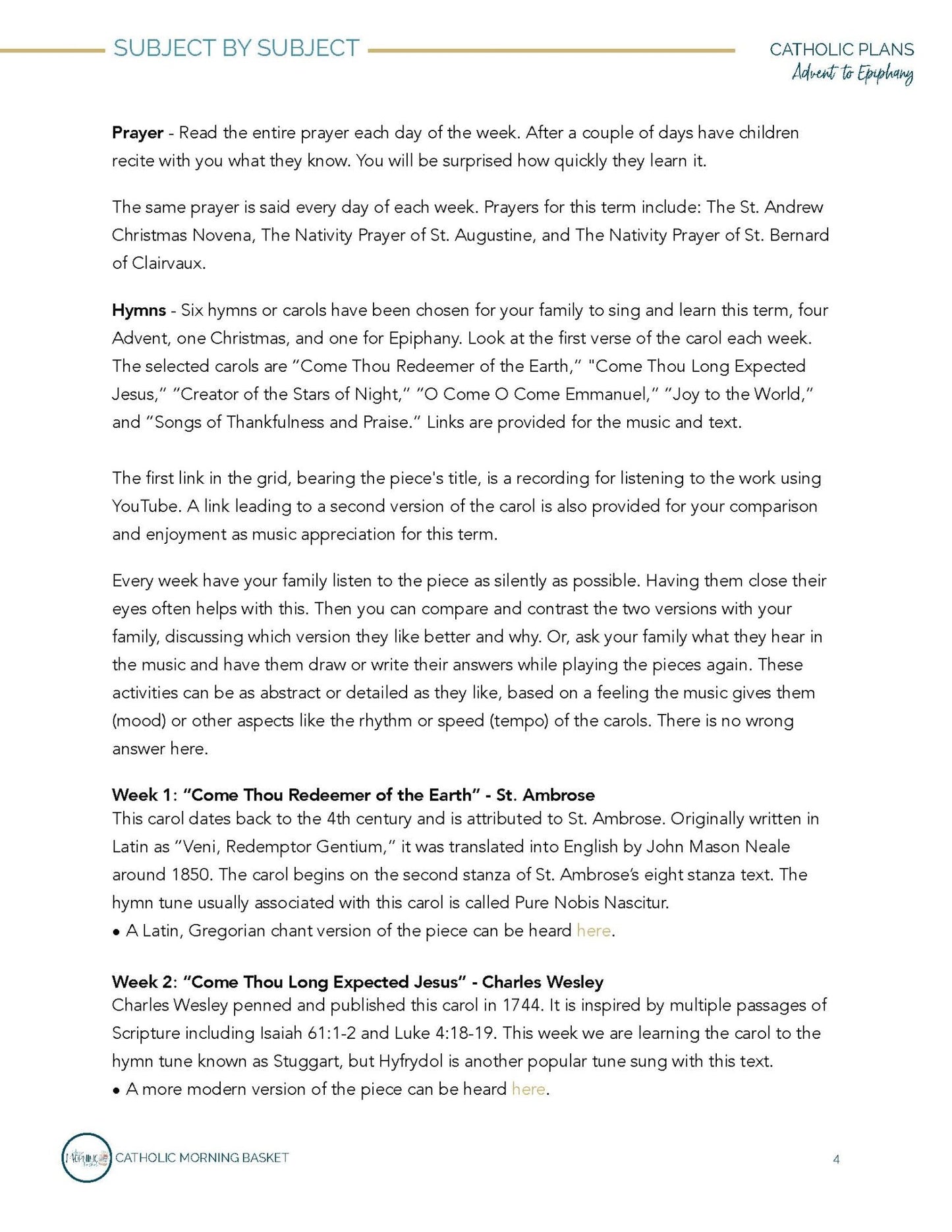 Advent to Epiphany Morning Time Plans - Homeschool Better Together