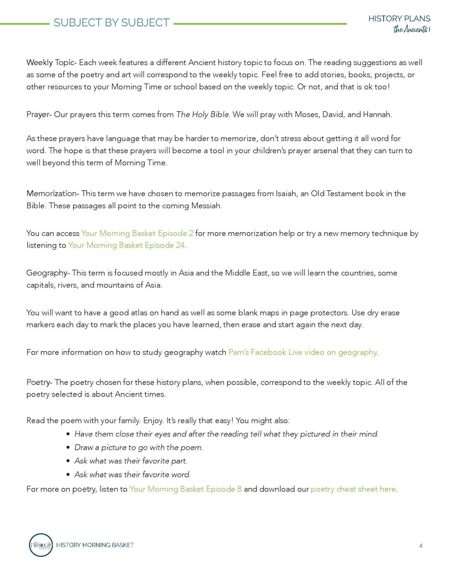 Ancients Term 1 Morning Time Plans - Homeschool Better Together