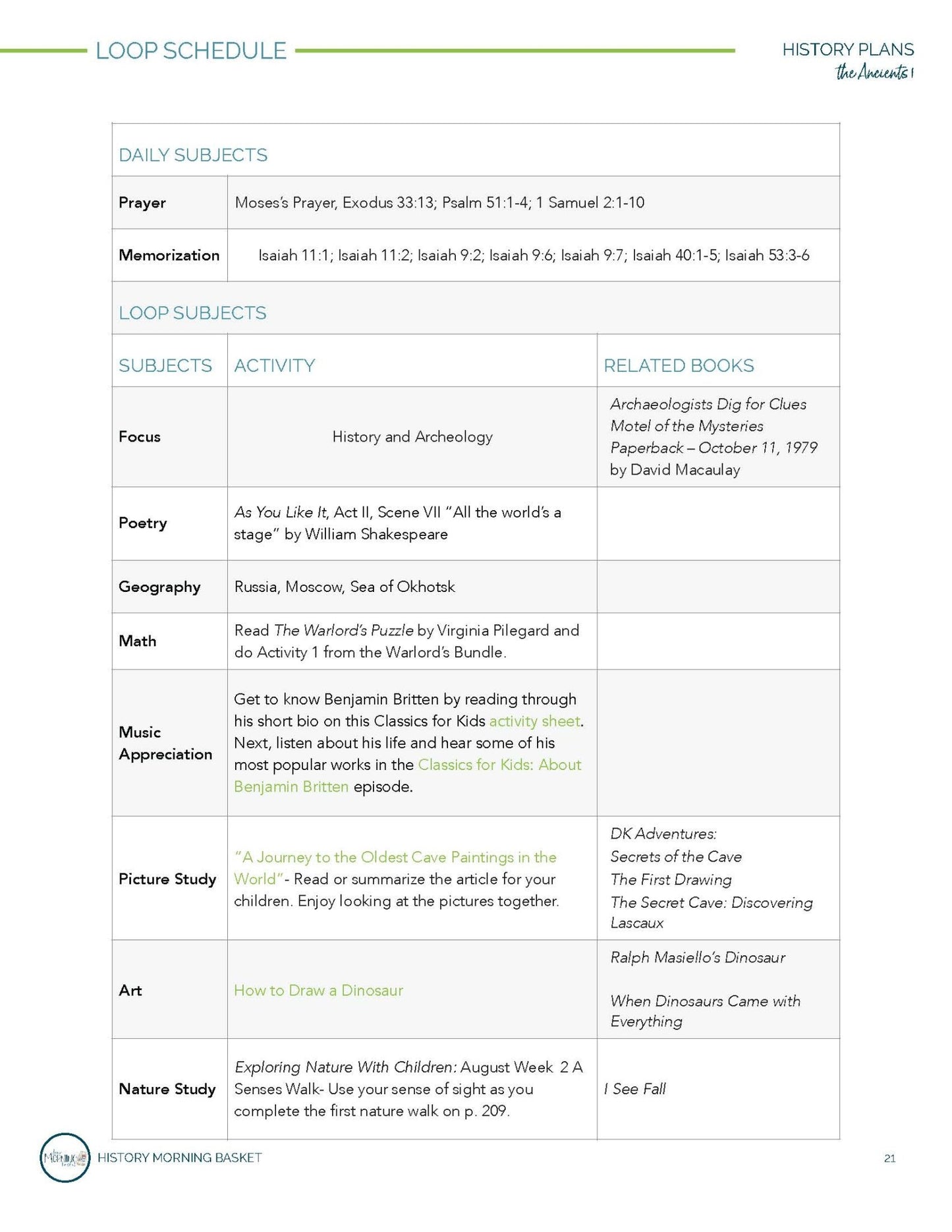 Ancients Term 1 Morning Time Plans - Homeschool Better Together