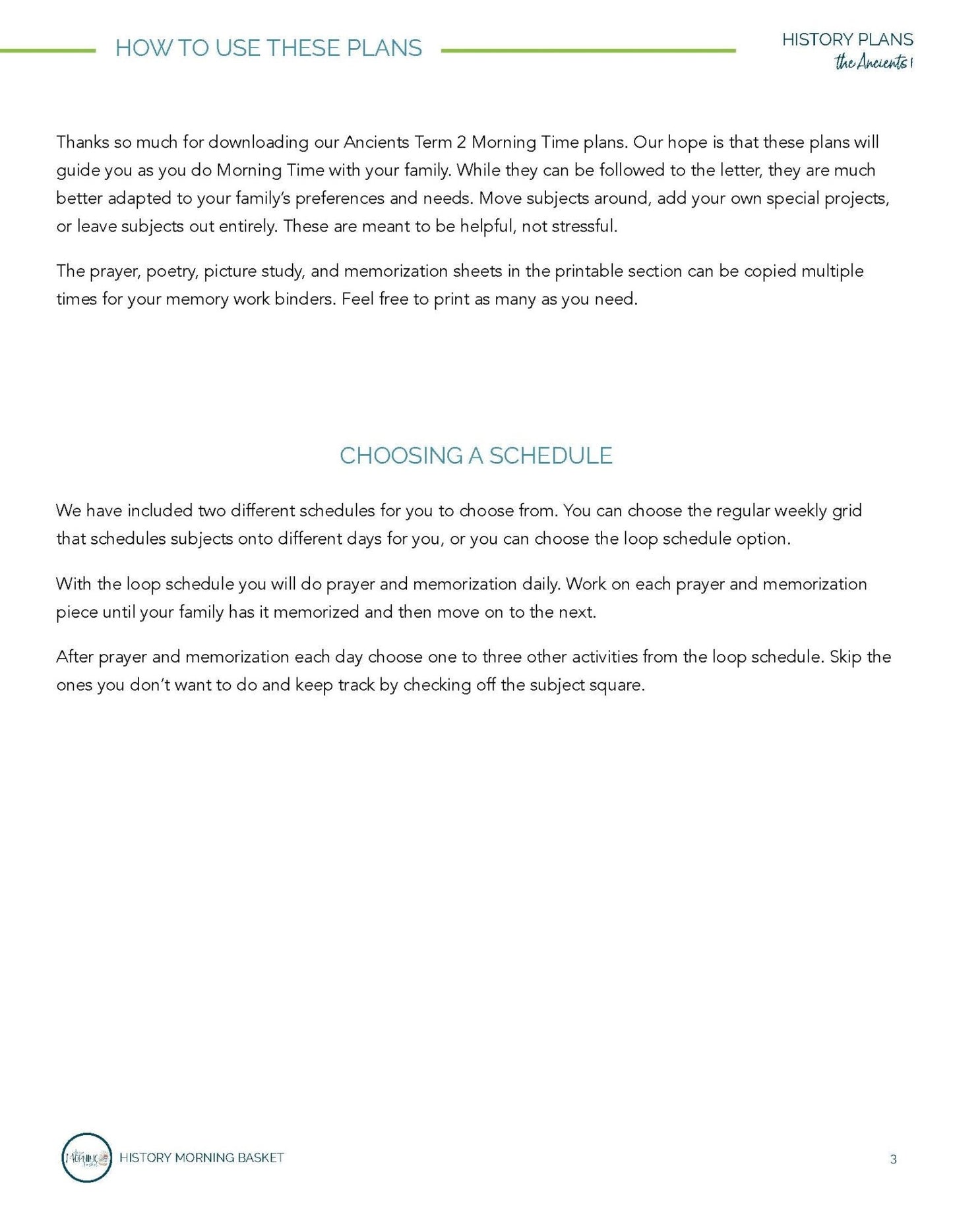 Ancients Term 1 Morning Time Plans - Homeschool Better Together