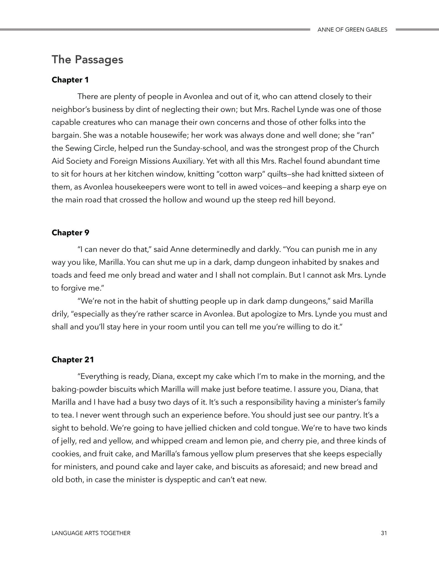 Anne of Green Gables Middle School Language Arts Together - Homeschool Better Together