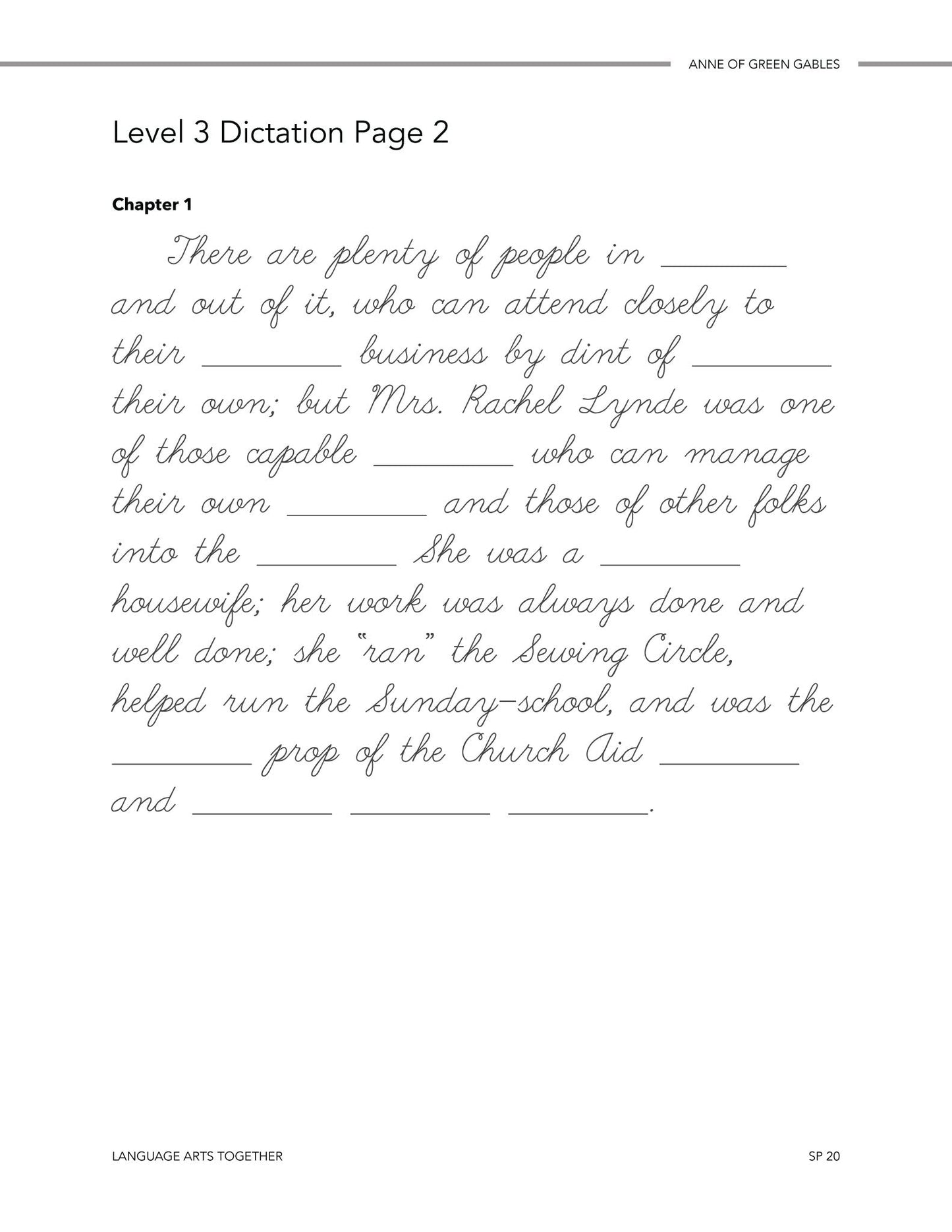 Anne of Green Gables Middle School Language Arts Together - Homeschool Better Together