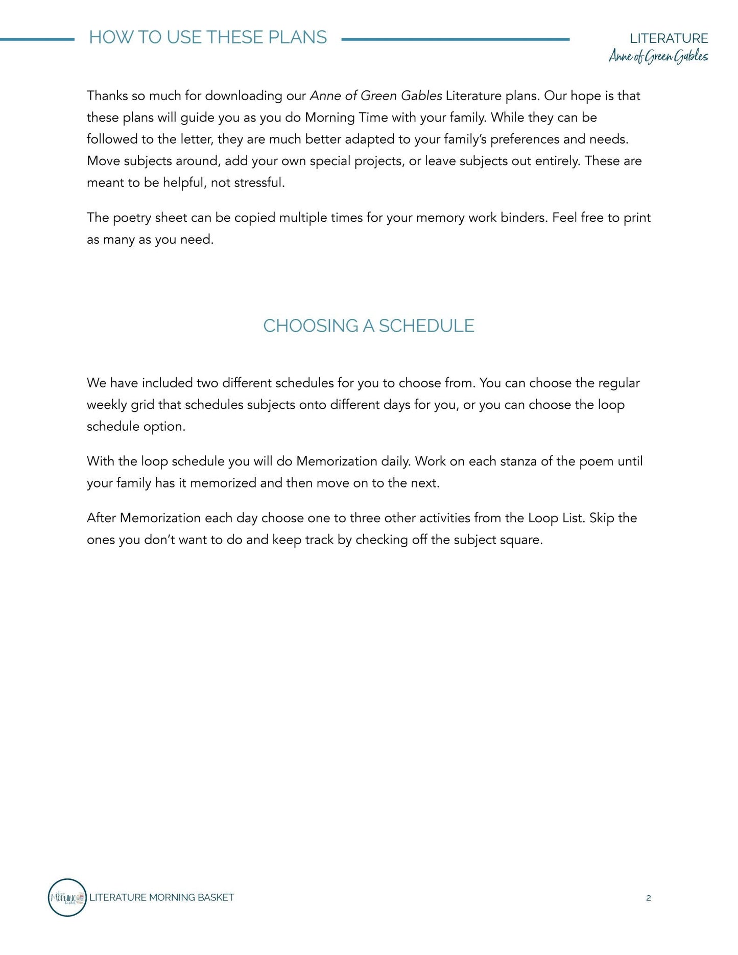 Anne of Green Gables Morning Time Plans - Homeschool Better Together