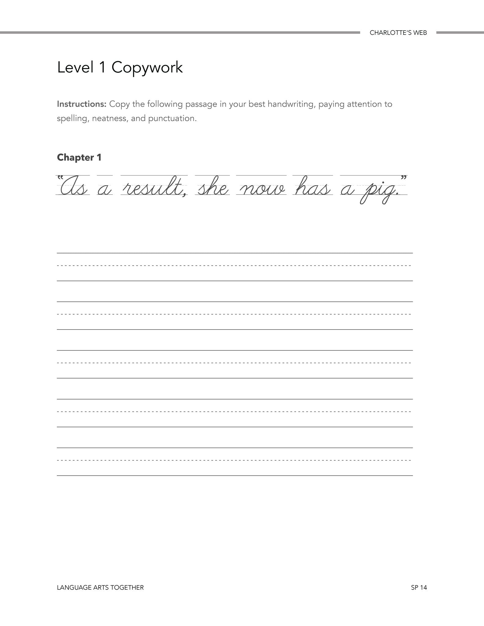 Charlotte's Web Language Arts Together - Homeschool Better Together