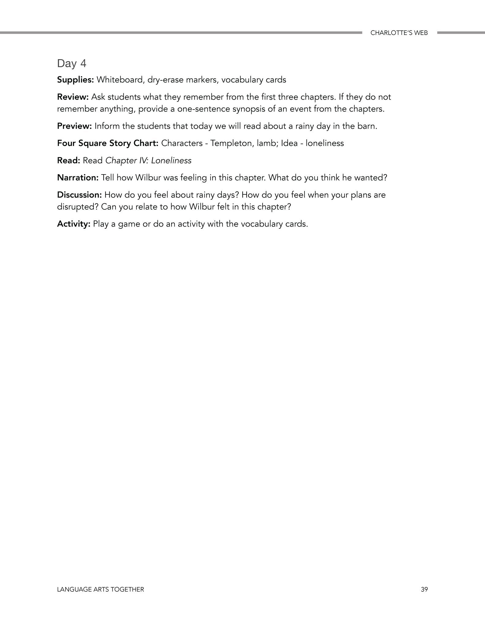 Charlotte's Web Language Arts Together - Homeschool Better Together