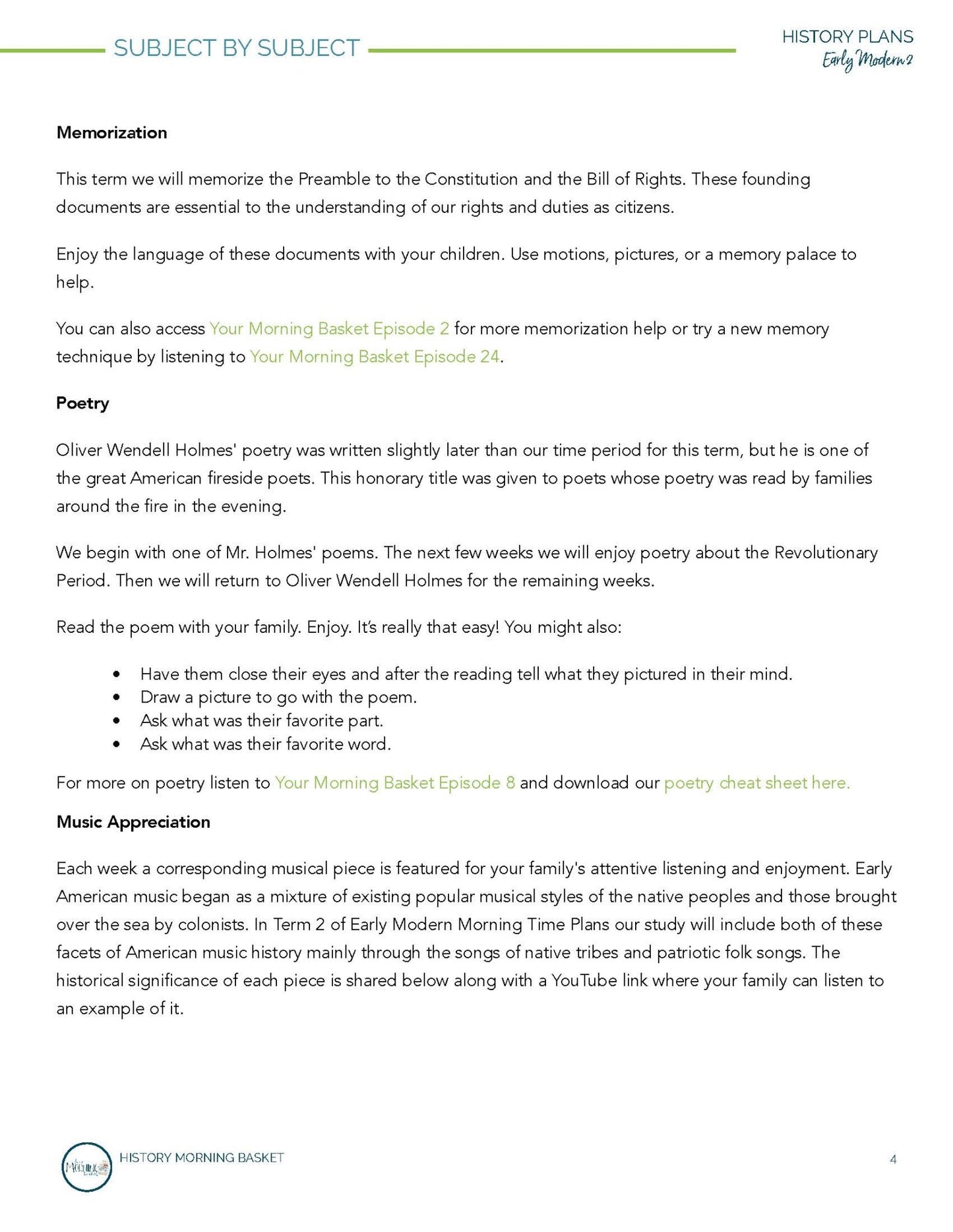 Early Modern History Term 2 Morning Time Plans - Homeschool Better Together
