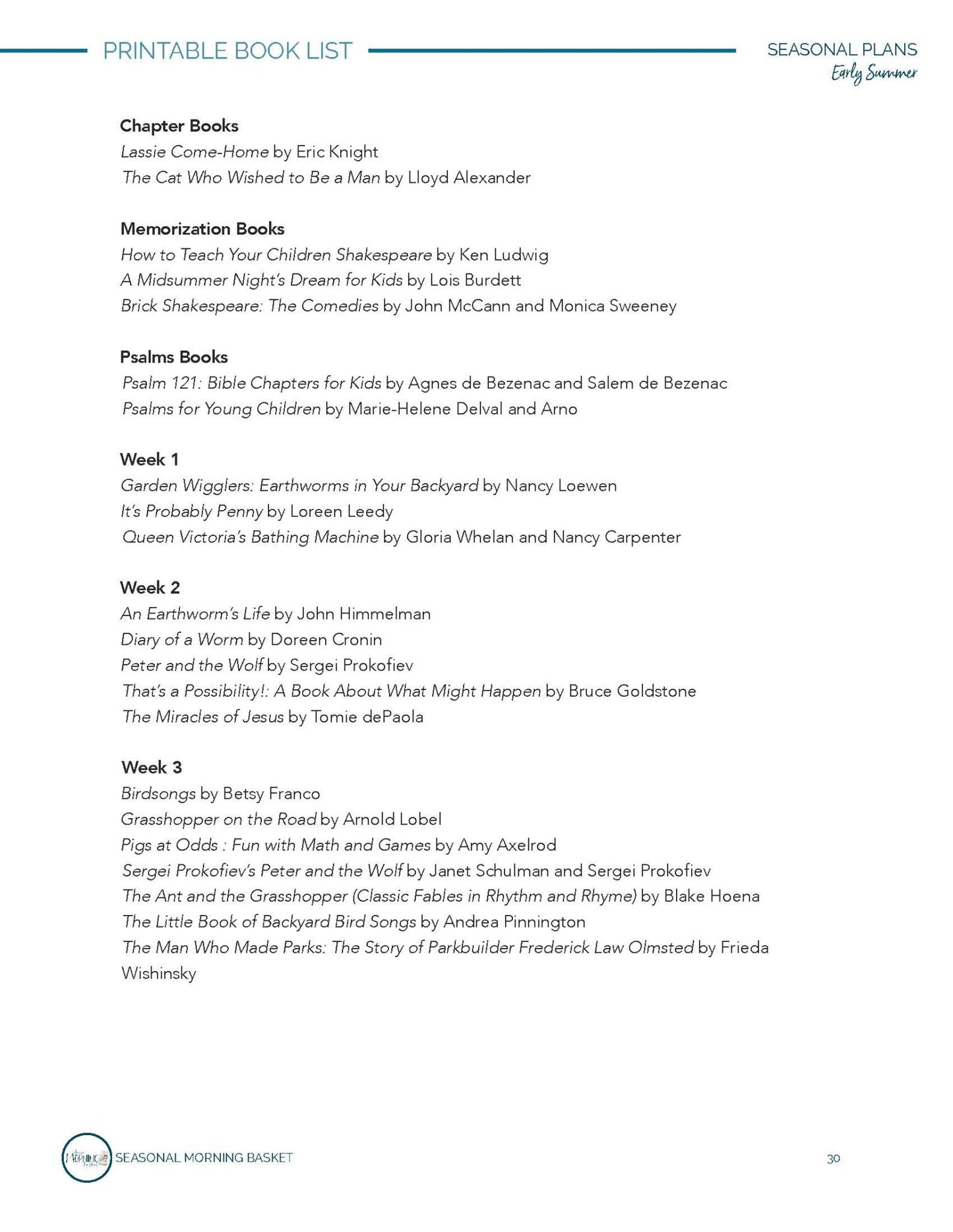 Early Summer Morning Time Plans - Homeschool Better Together