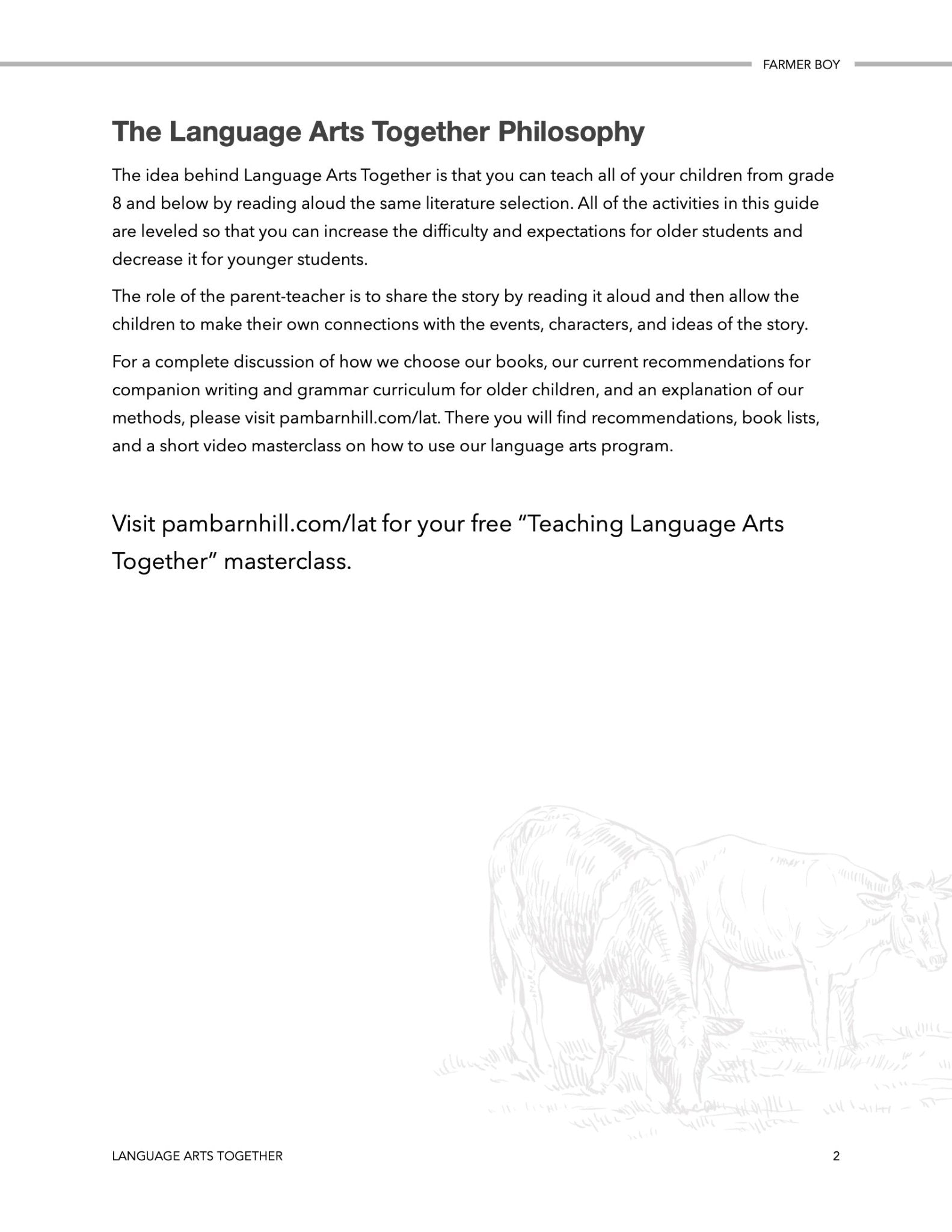 Farmer Boy Language Arts Together - Homeschool Better Together