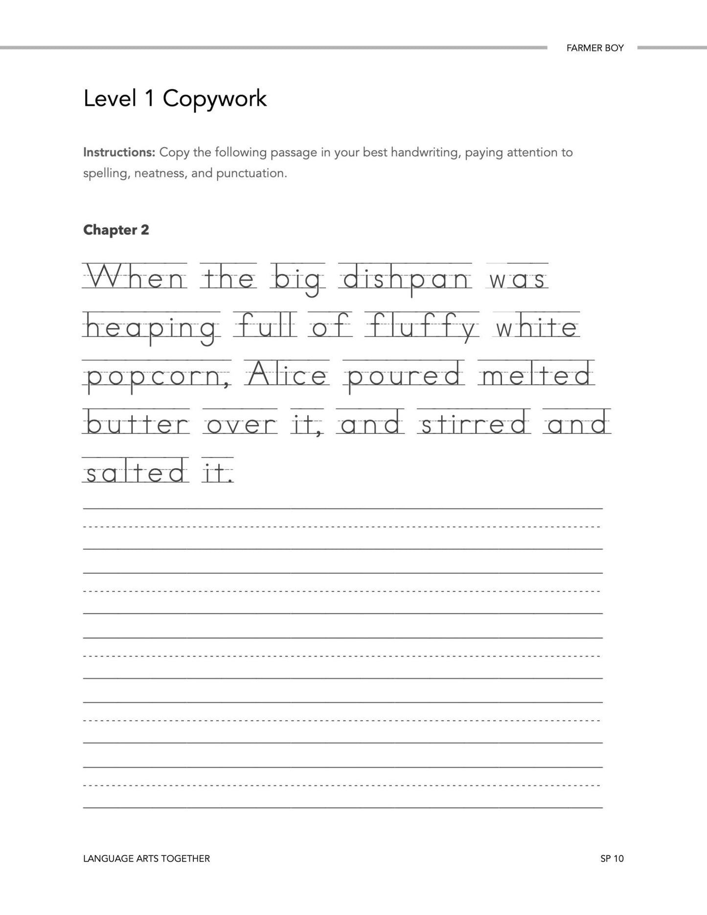 Farmer Boy Language Arts Together - Homeschool Better Together