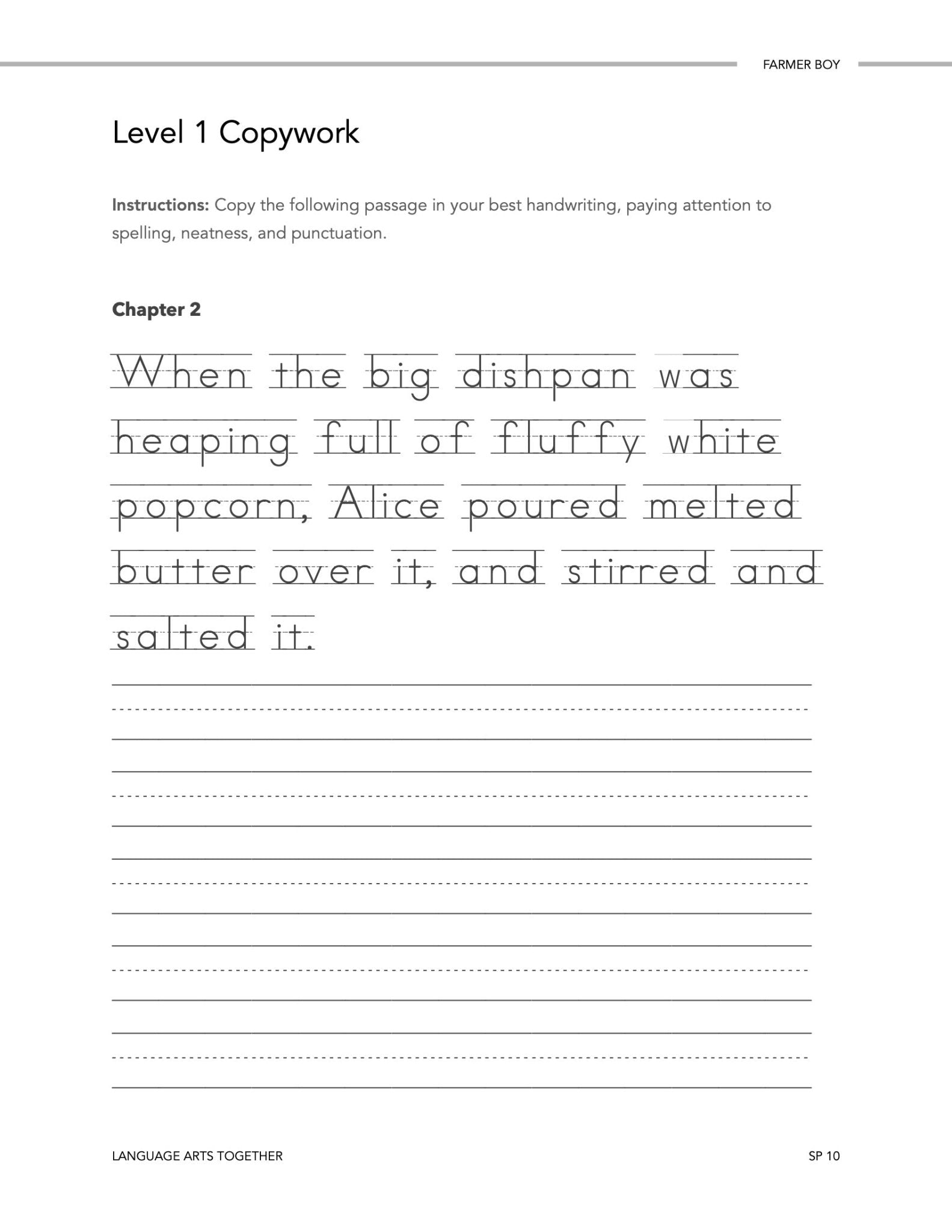 Farmer Boy Language Arts Together - Homeschool Better Together