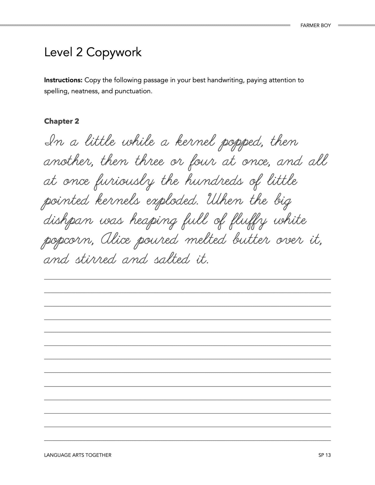Farmer Boy Language Arts Together - Homeschool Better Together