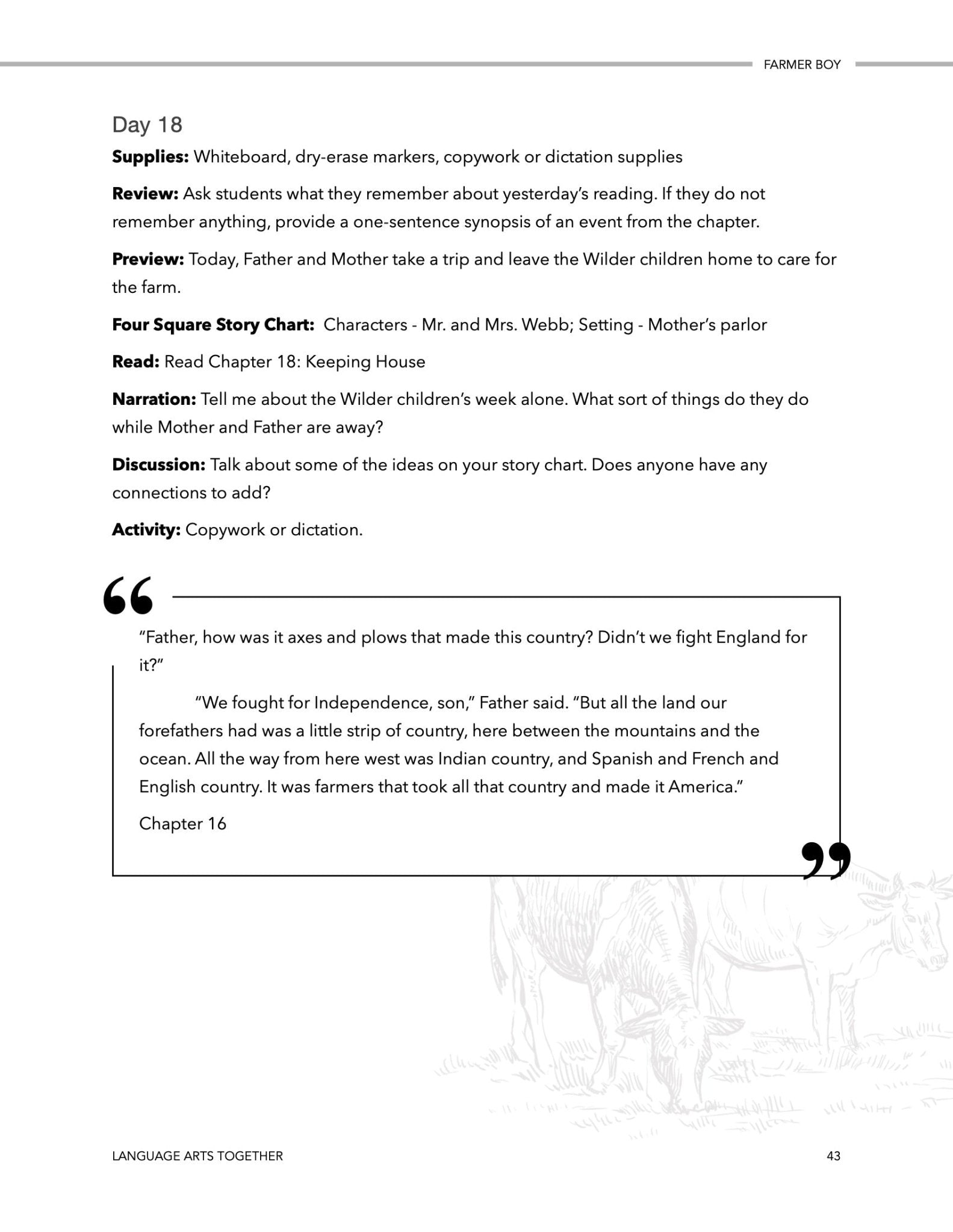 Farmer Boy Language Arts Together - Homeschool Better Together