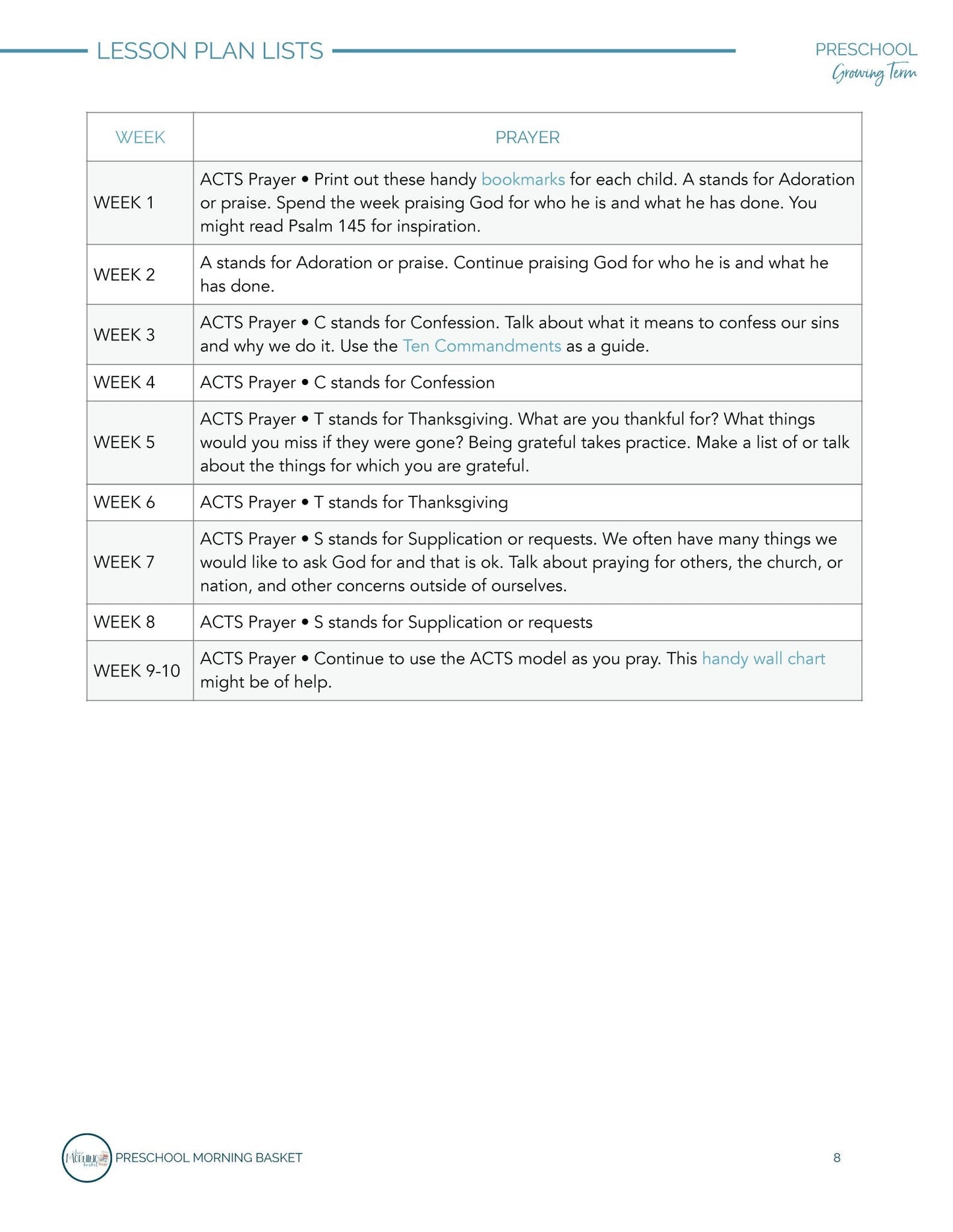 Growing Term: Early Learner Morning Time Plans - Homeschool Better Together
