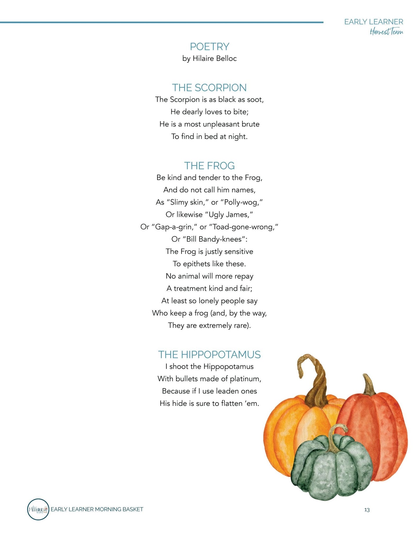 Harvest Term: Early Learner Morning Time Plans - Homeschool Better Together