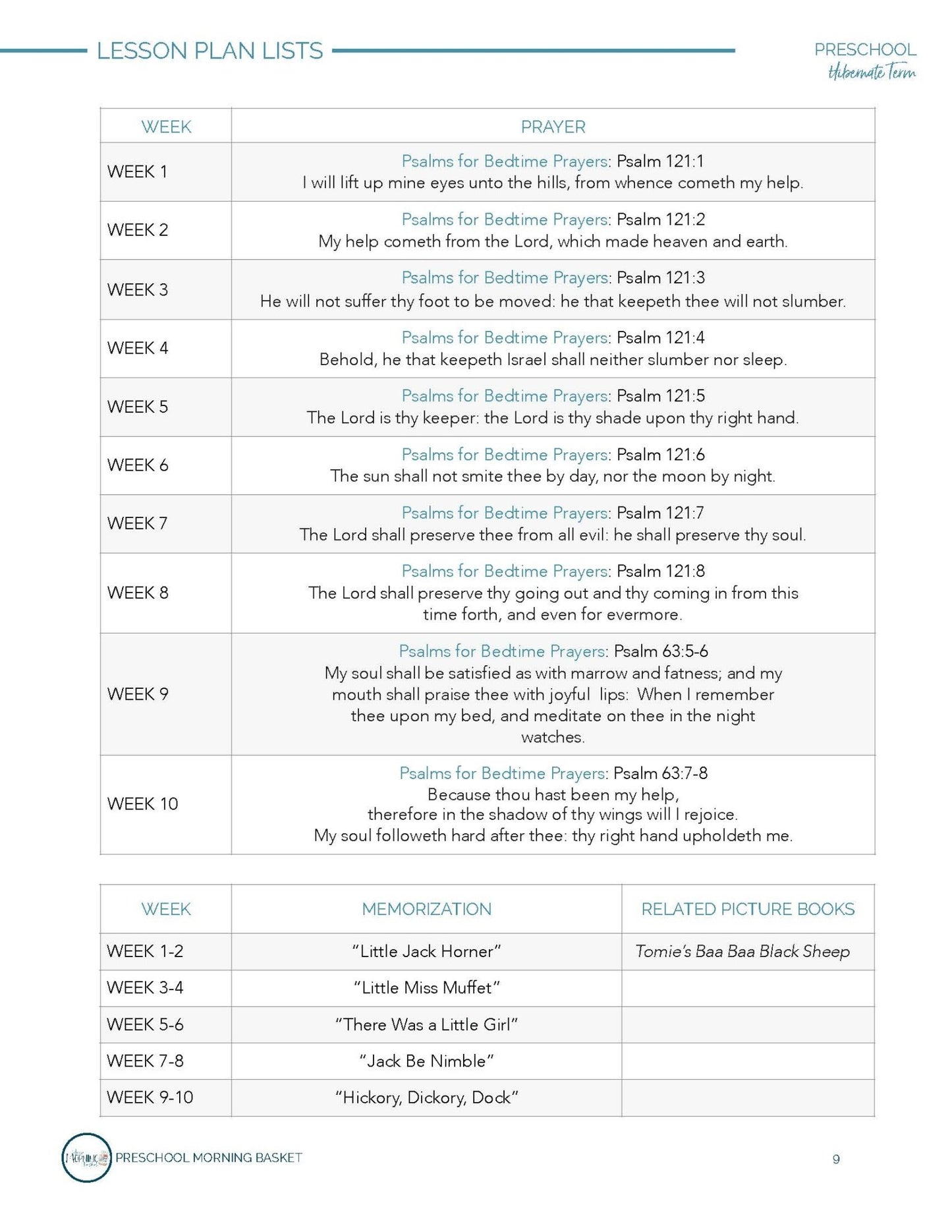 Hibernate Term: Early Learner Morning Time Plans - Homeschool Better Together