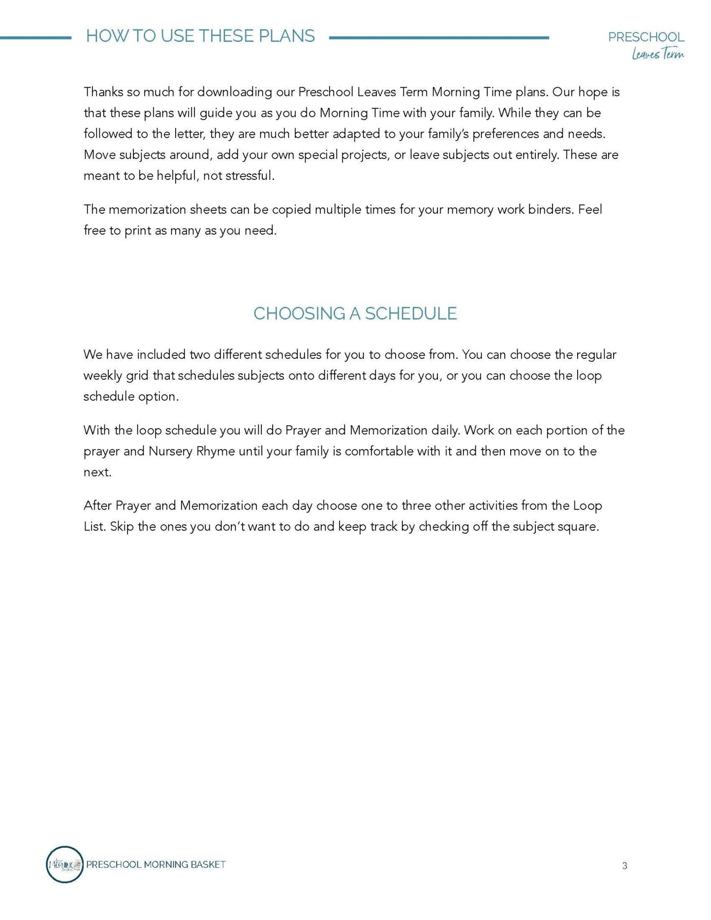 Leaves Term: Early Learner Morning Time Plans - Homeschool Better Together