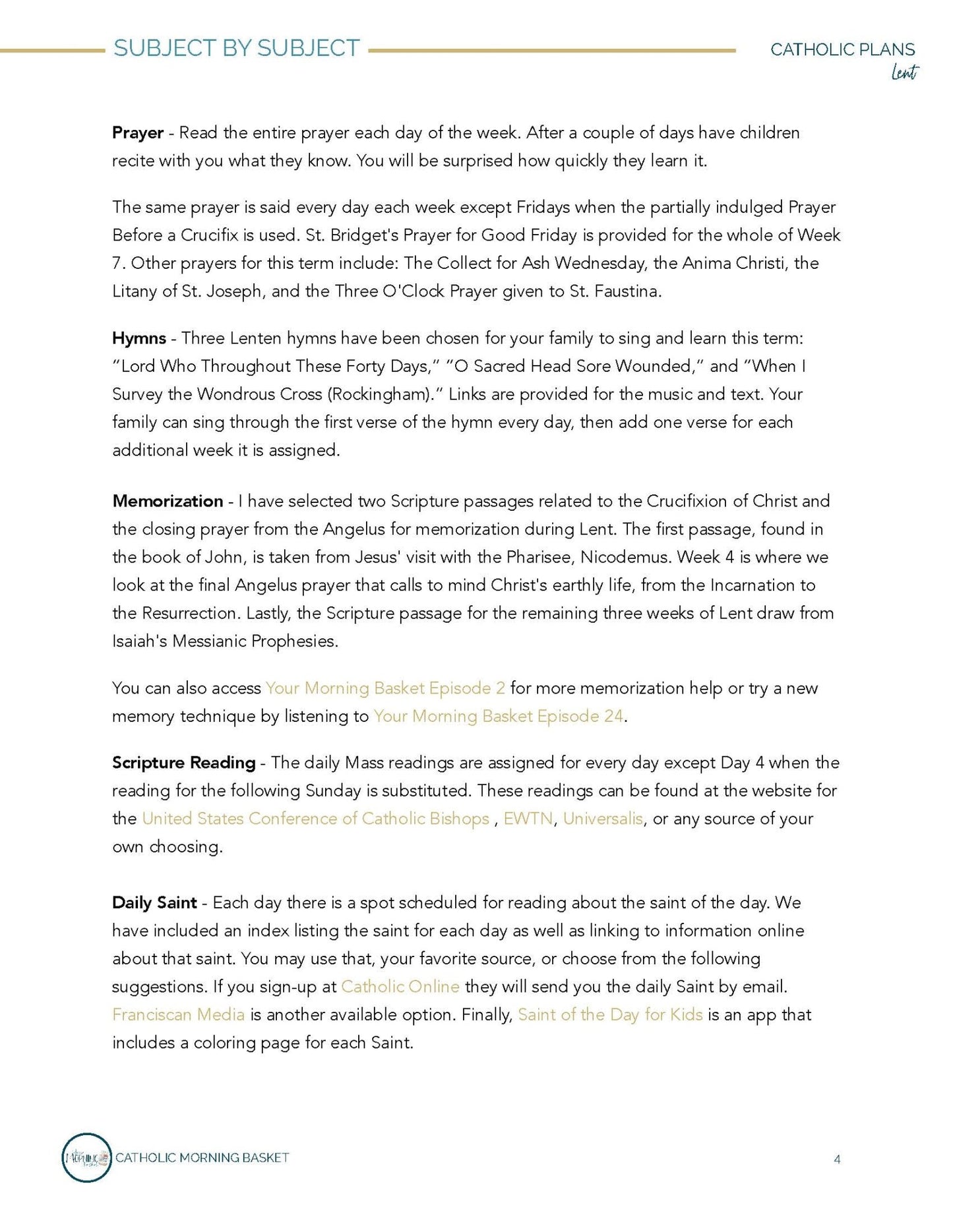 Lent Morning Time Plans - Homeschool Better Together