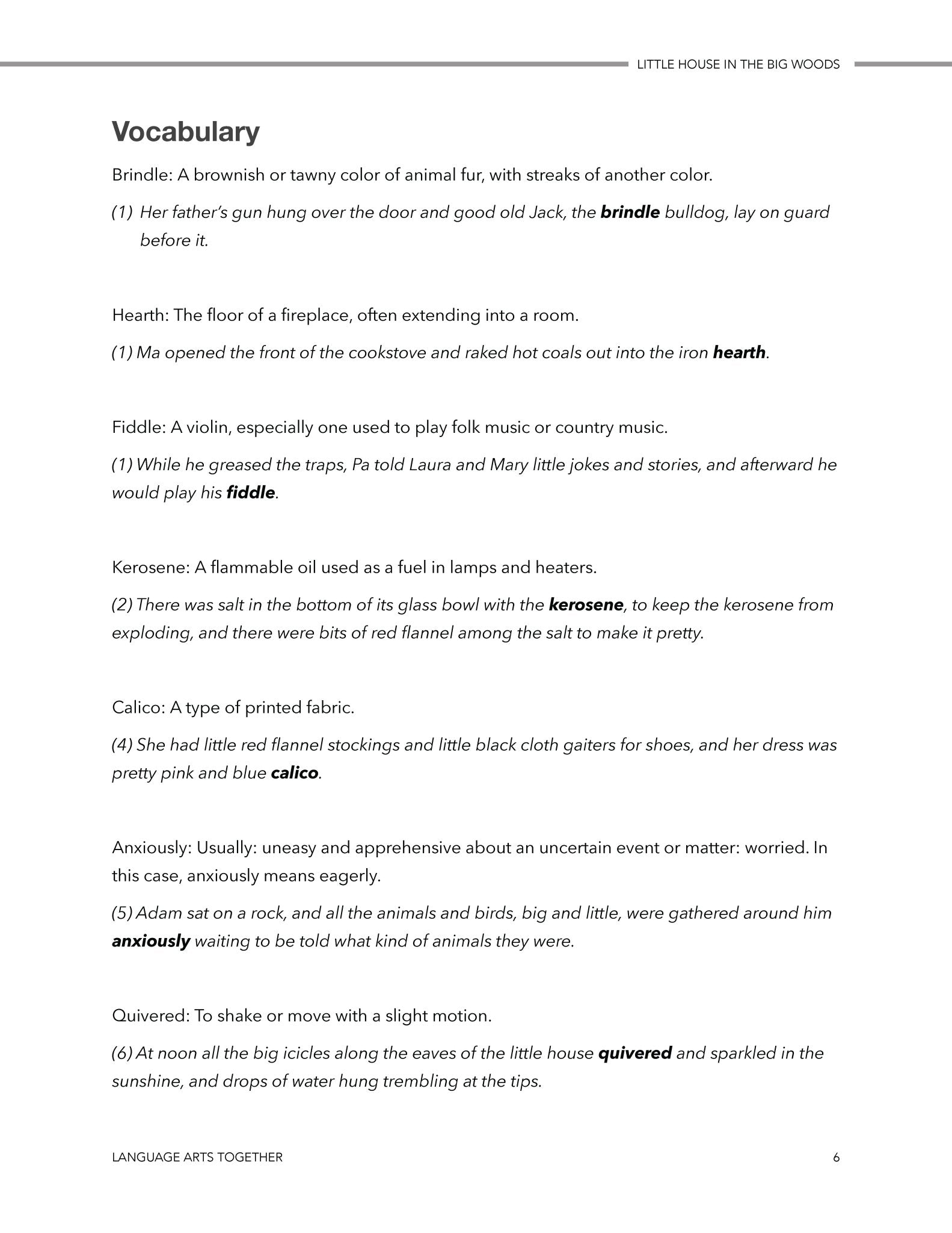 Little House in the Big Woods Language Arts Together - Homeschool Better Together