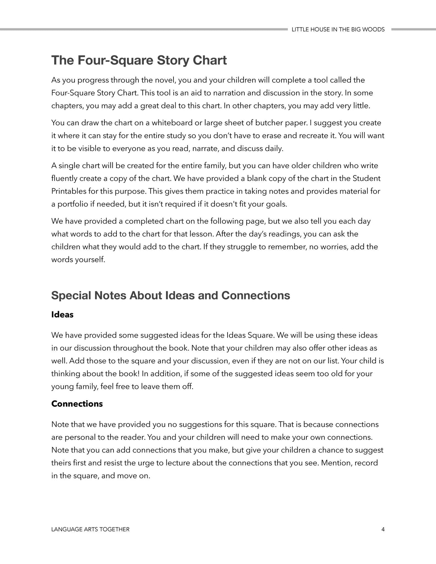 Little House in the Big Woods Language Arts Together - Homeschool Better Together