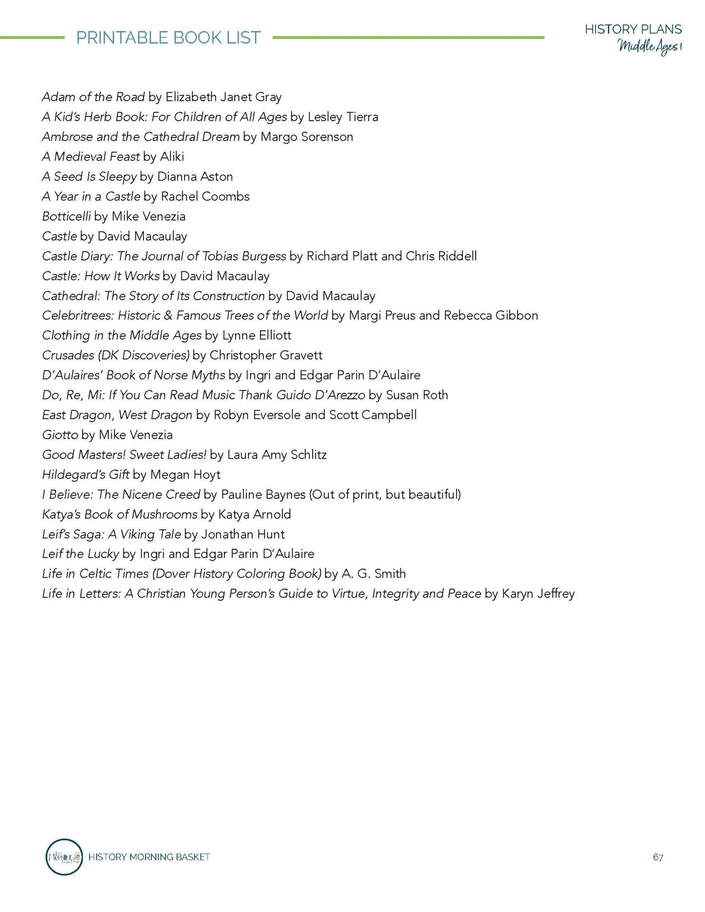 Middle Ages Term 1 Morning Time Plans - Homeschool Better Together