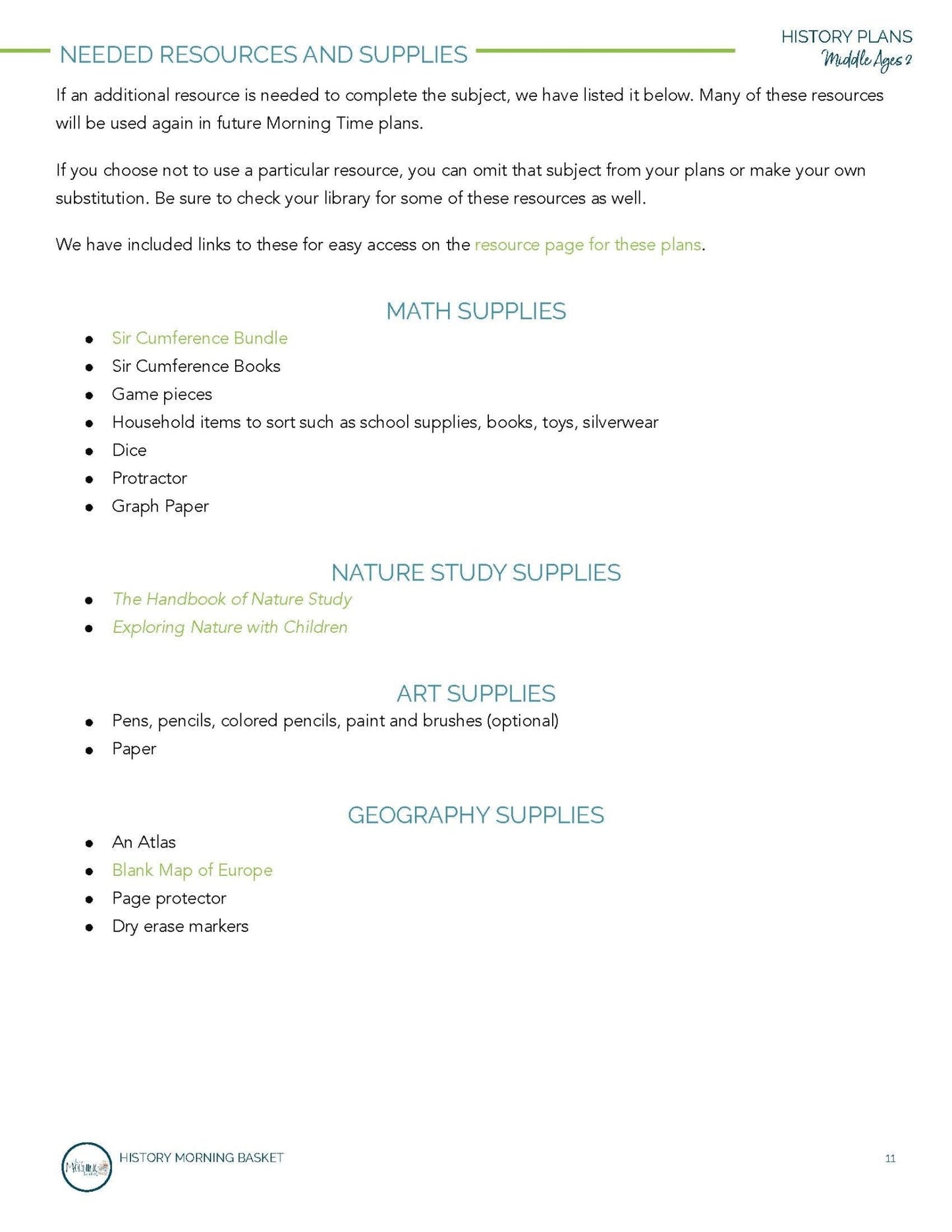 Middle Ages Term 2 Morning Time Plans - Homeschool Better Together