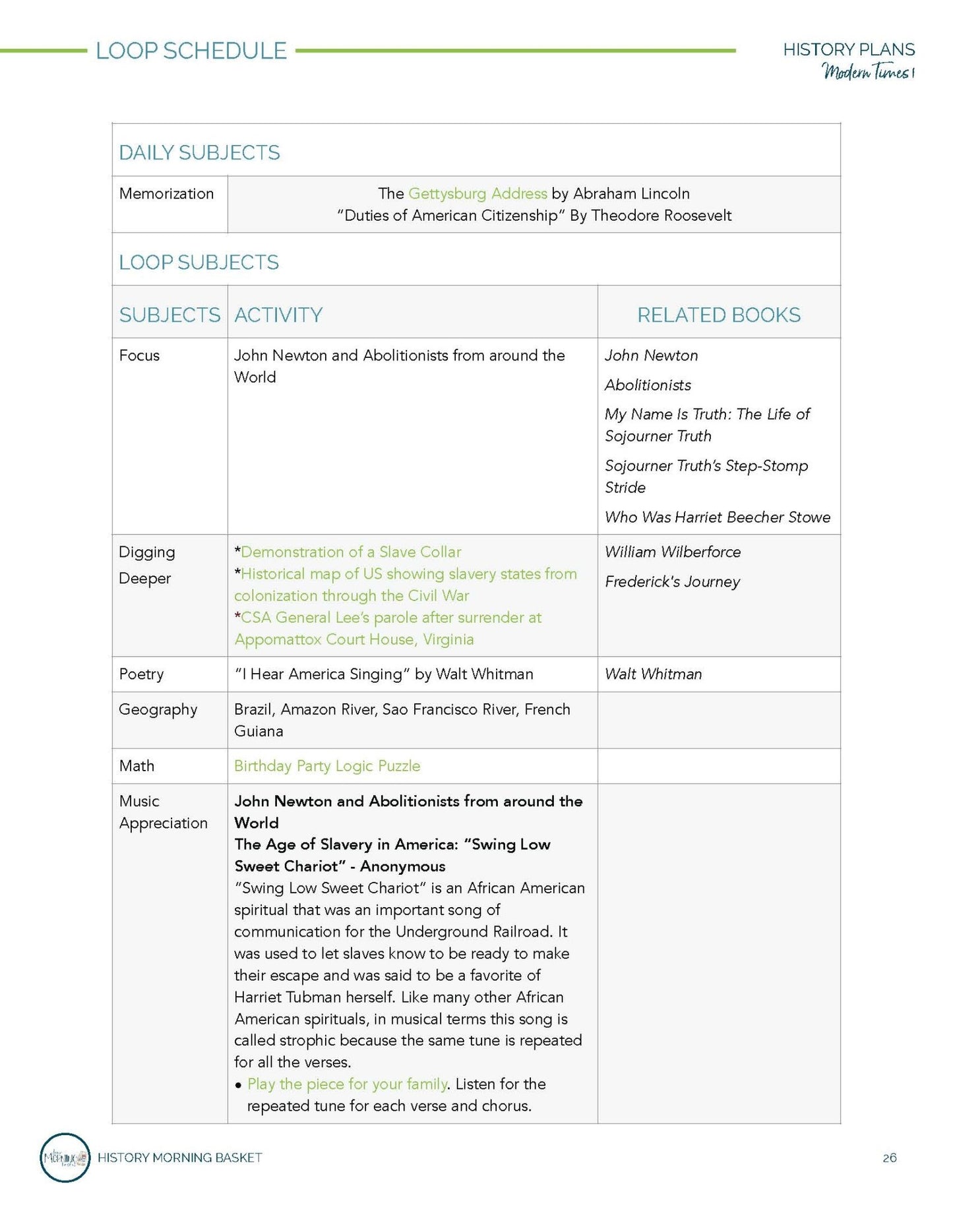 Modern Times Term 1 Morning Time Plans - Homeschool Better Together
