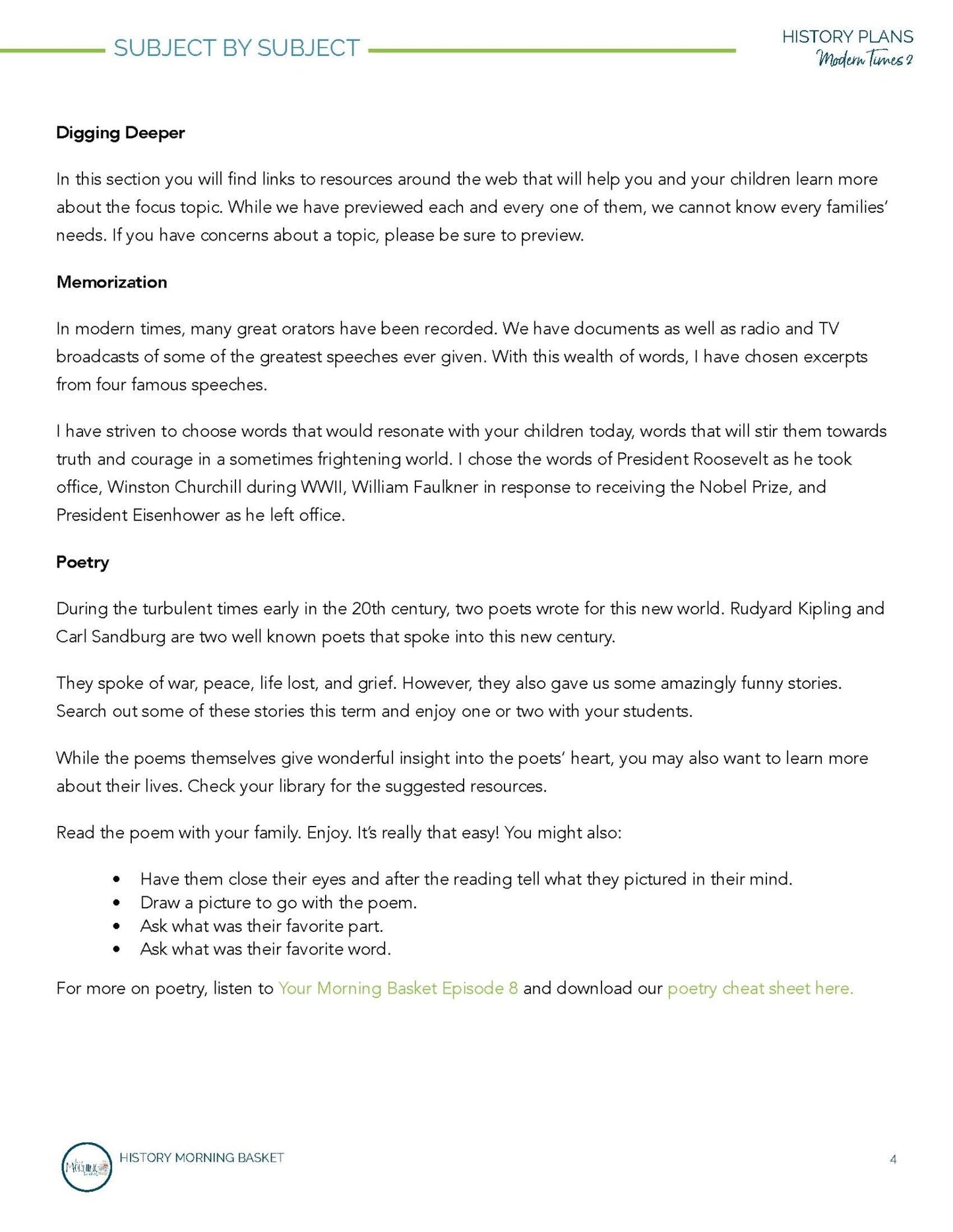 Modern Times Term 2 Morning Time Plans - Homeschool Better Together