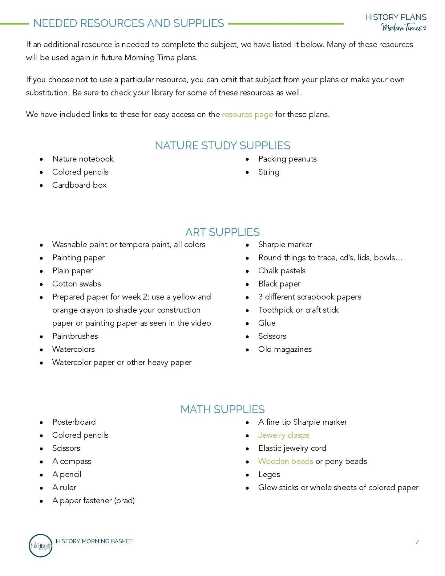 Modern Times Term 2 Morning Time Plans - Homeschool Better Together