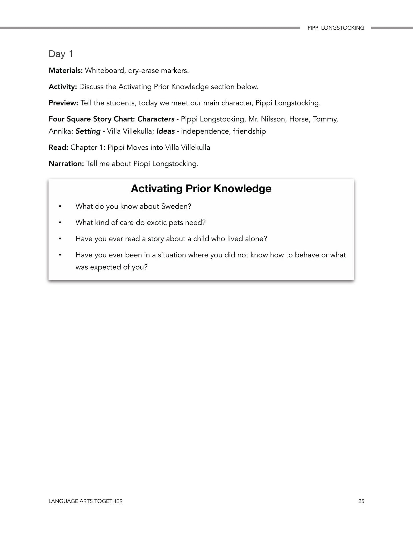 Pippi Longstocking Language Arts Together (FAE) - Homeschool Better Together