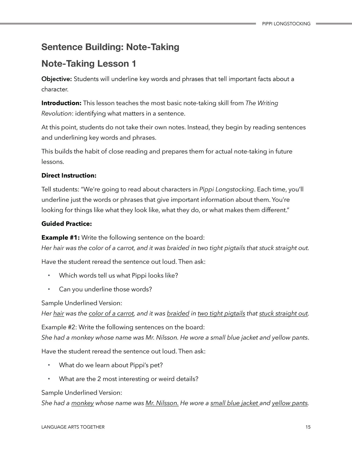 Pippi Longstocking Language Arts Together (FAE) - Homeschool Better Together