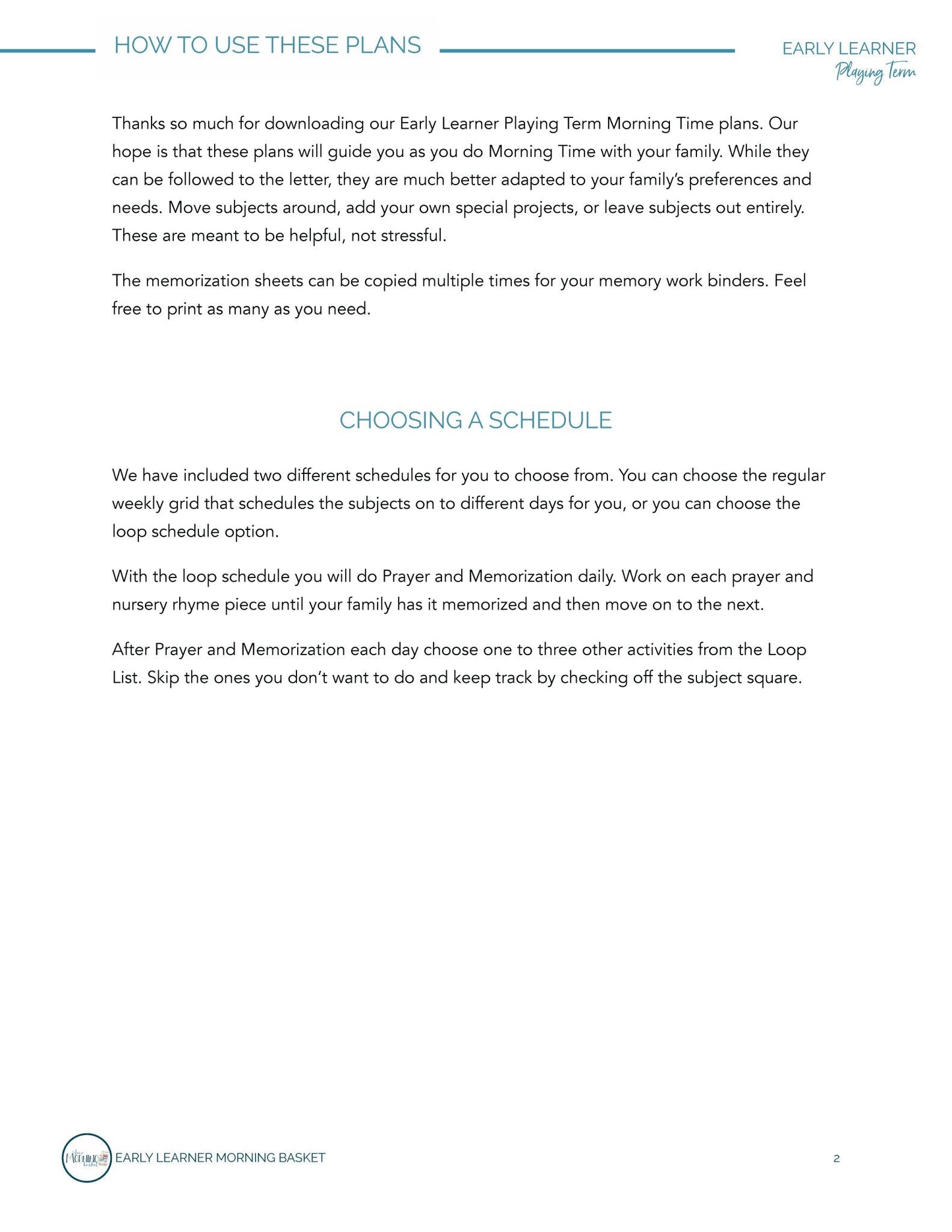 Playing Term: Early Learner Morning Time Plans - Homeschool Better Together