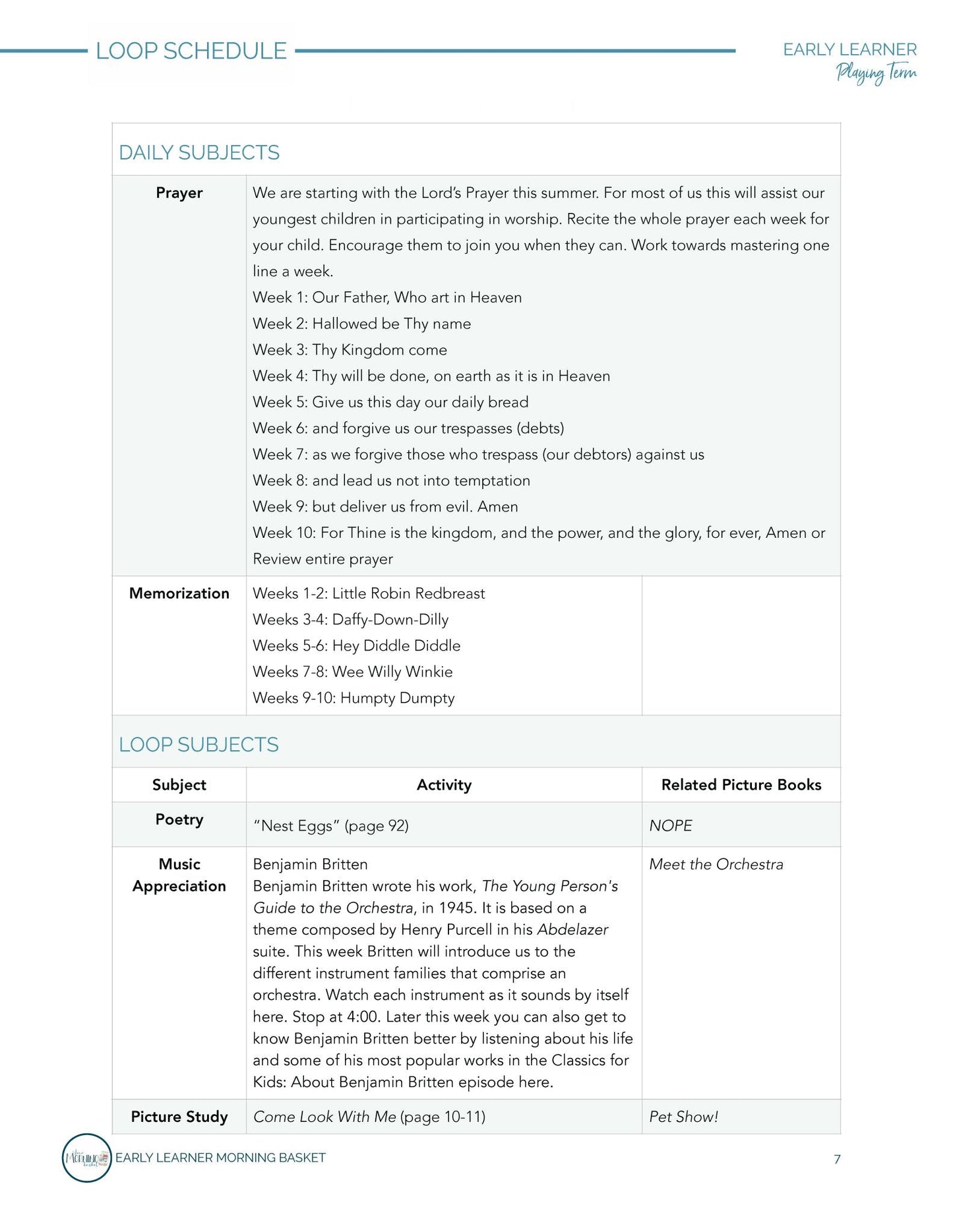 Playing Term: Early Learner Morning Time Plans - Homeschool Better Together