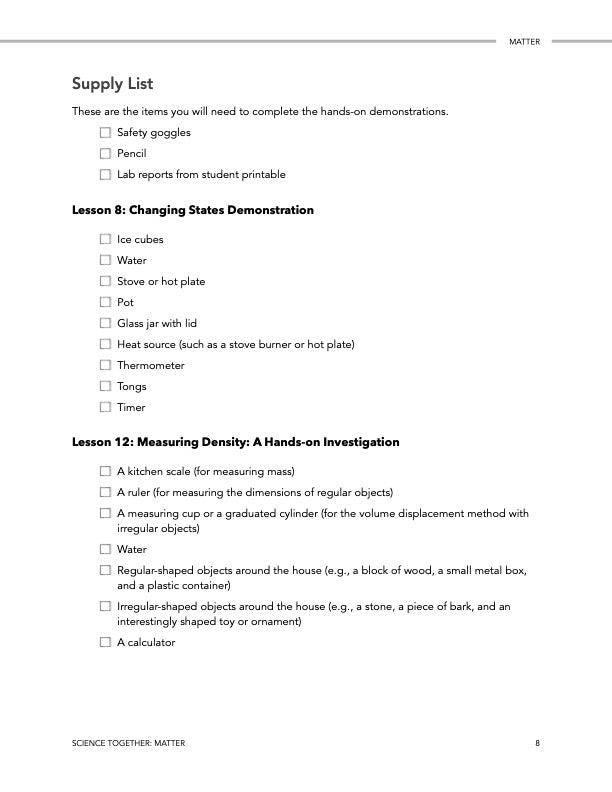 Science Together: Matter - Homeschool Better Together