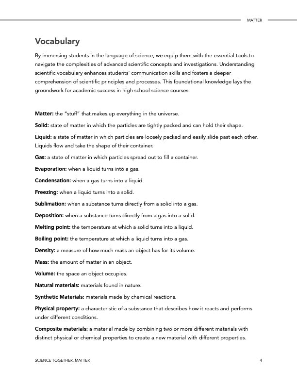 Science Together: Matter - Homeschool Better Together