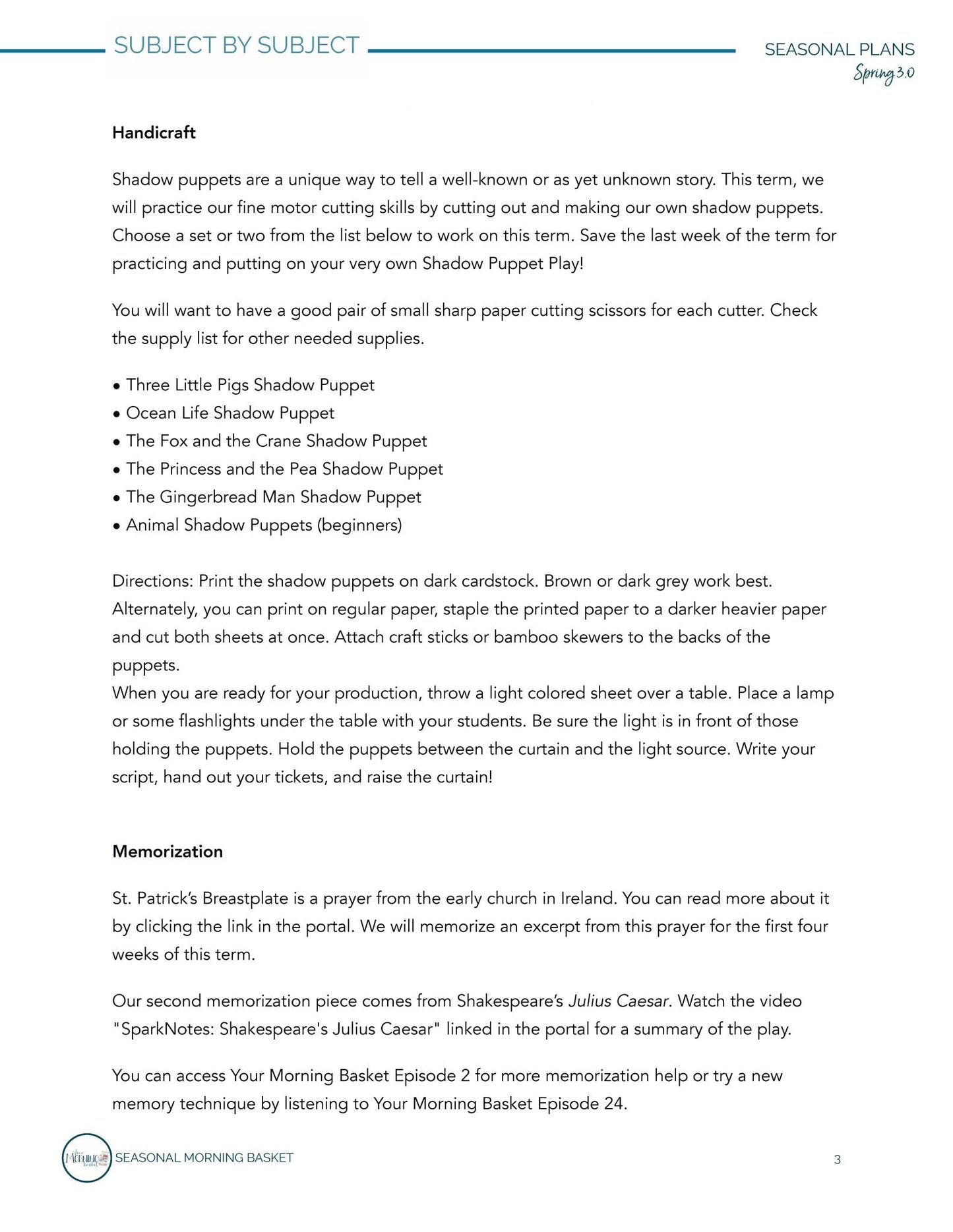 Spring 3.0 Morning Time Plans - Homeschool Better Together