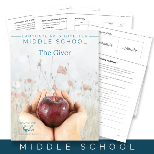 The Giver Middle School Language Arts Together (FAE) - Homeschool Better Together