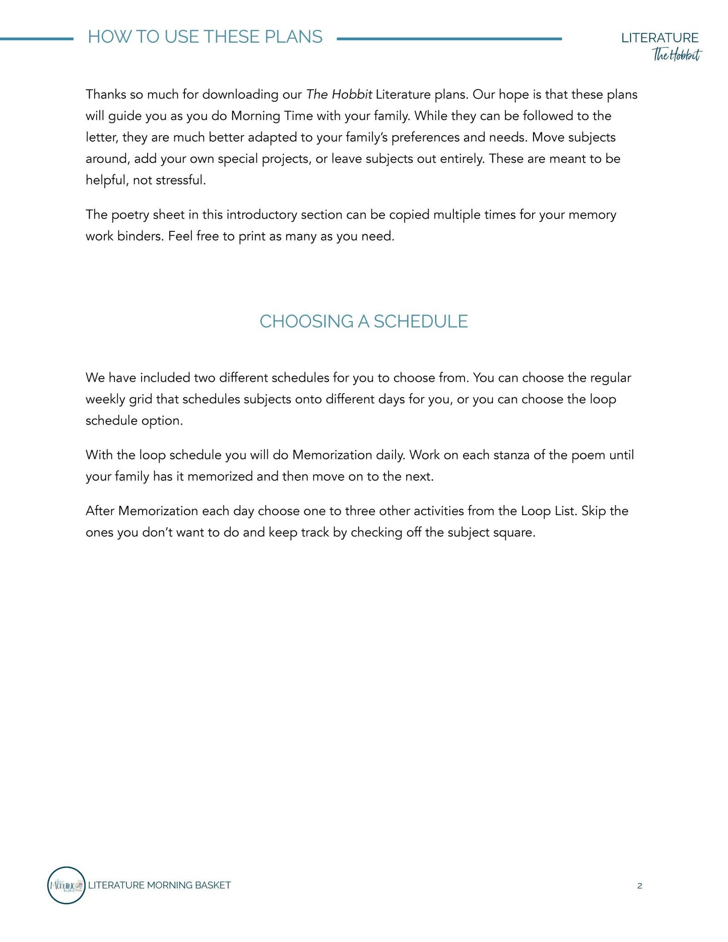 The Hobbit Morning Time Plans - Homeschool Better Together