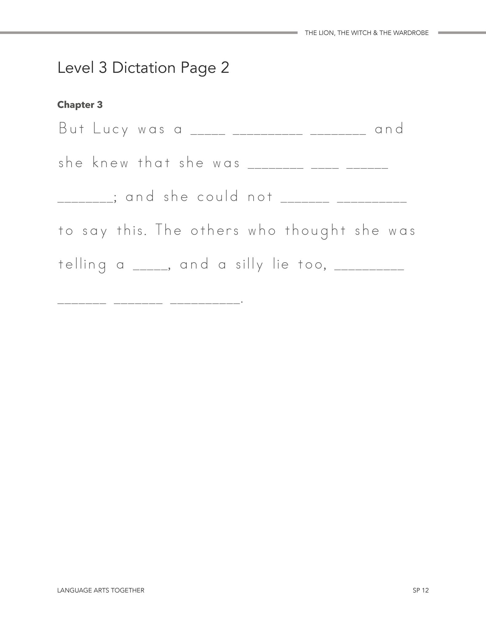 The Lion, the Witch, and the Wardrobe Language Arts Together - Homeschool Better Together