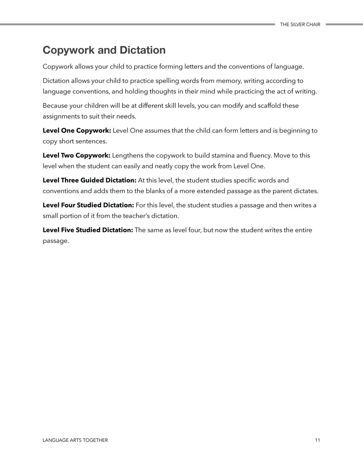 The Silver Chair Language Arts Together - Homeschool Better Together