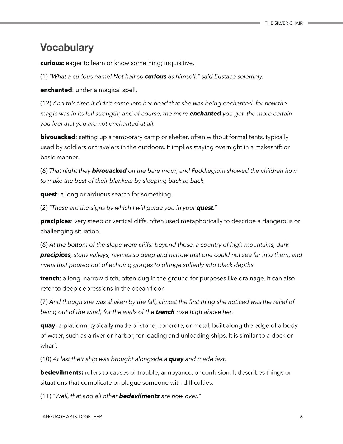 The Silver Chair Language Arts Together - Homeschool Better Together