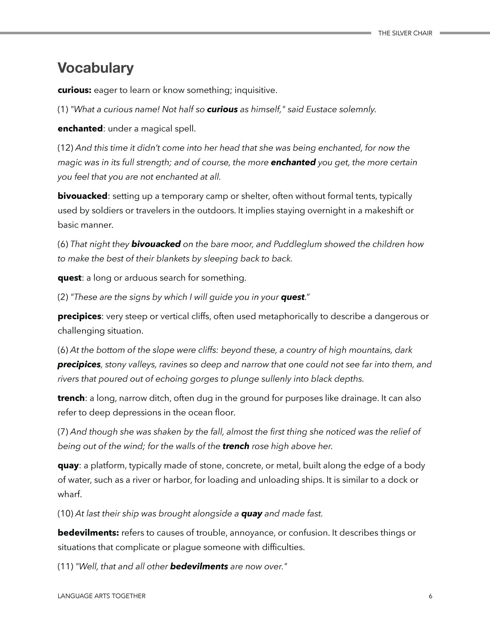 The Silver Chair Language Arts Together - Homeschool Better Together