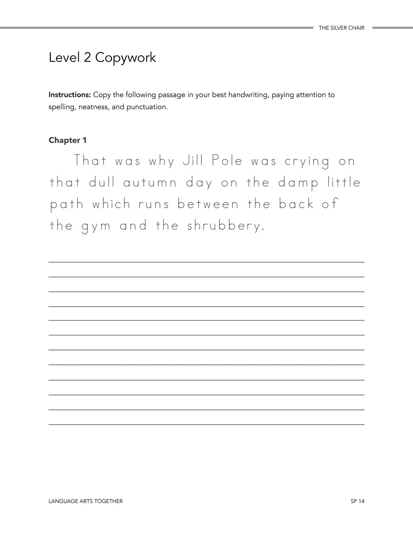 The Silver Chair Language Arts Together - Homeschool Better Together