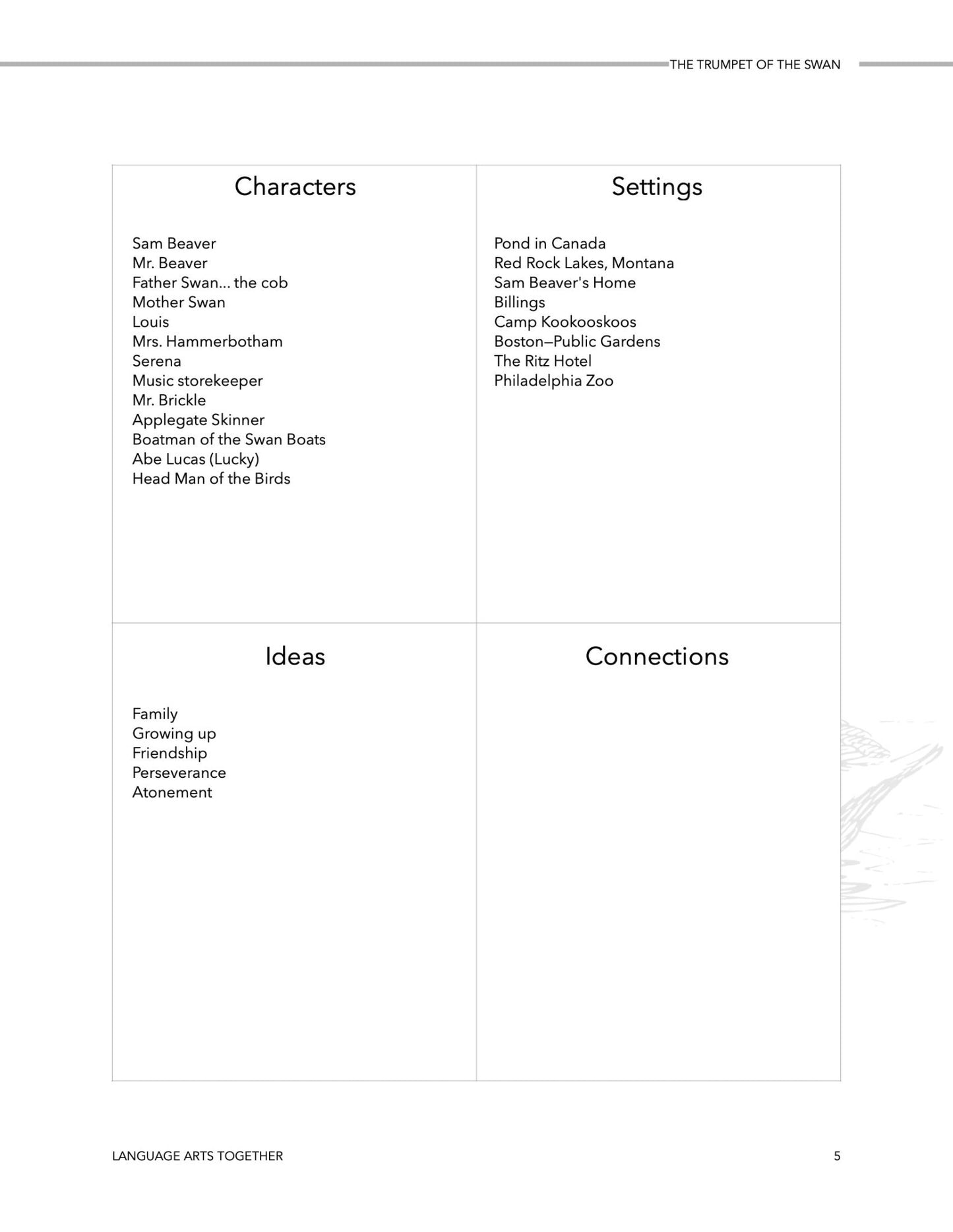 The Trumpet of the Swan Language Arts Together - Homeschool Better Together