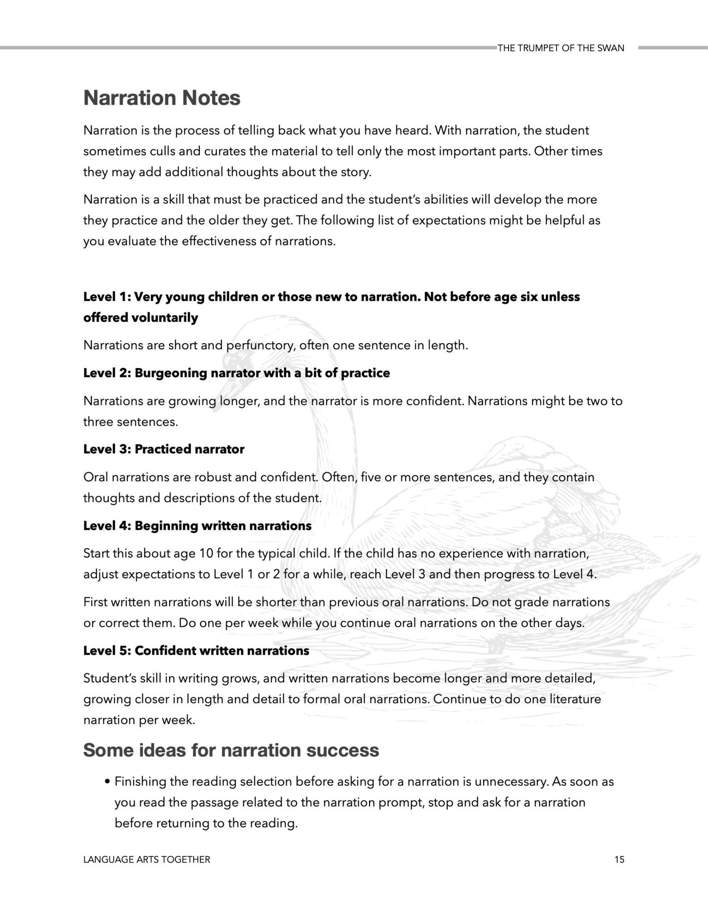 The Trumpet of the Swan Language Arts Together - Homeschool Better Together