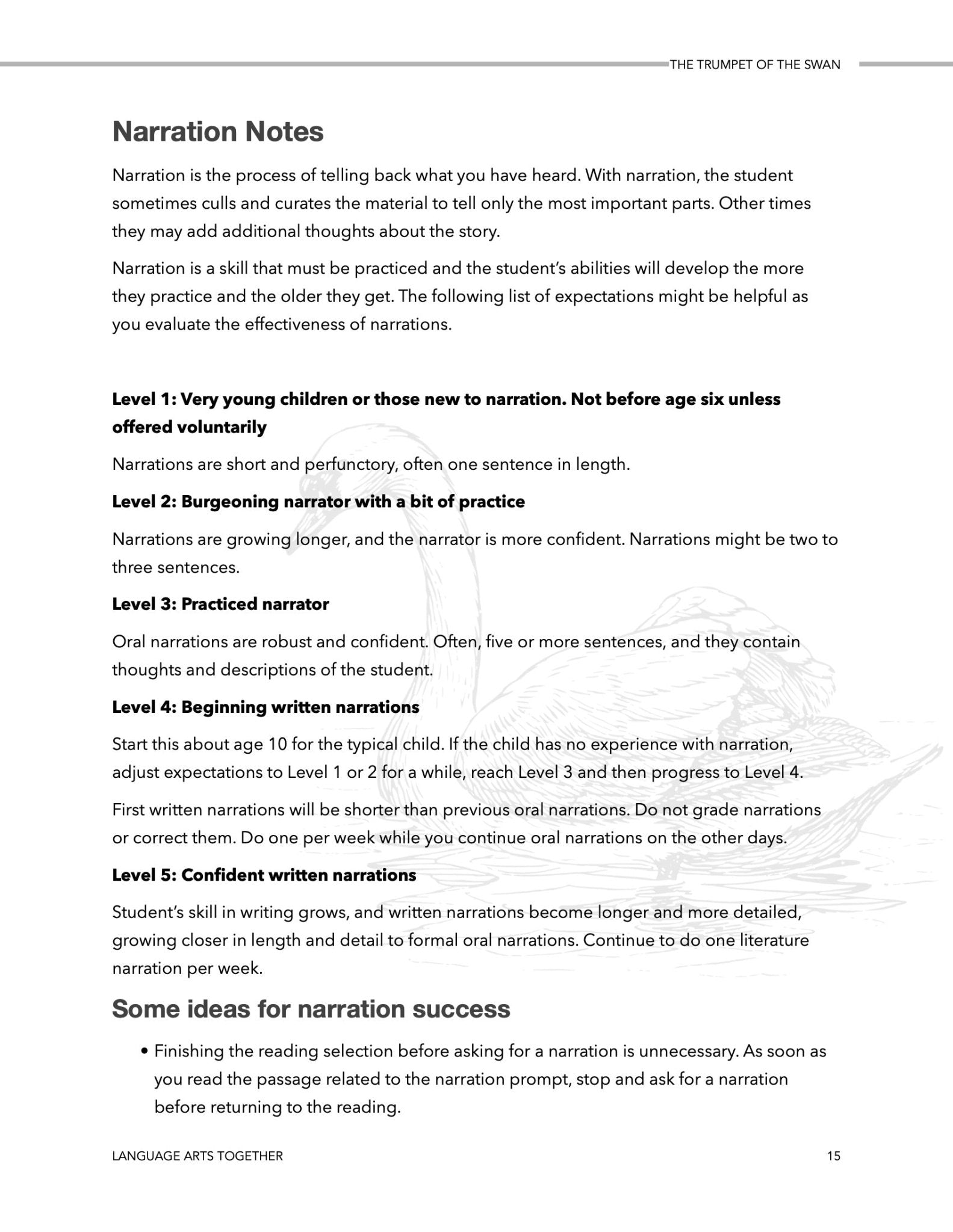 The Trumpet of the Swan Language Arts Together - Homeschool Better Together