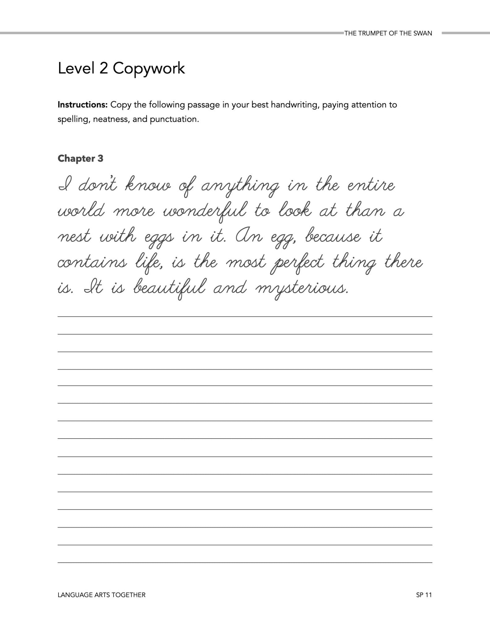 The Trumpet of the Swan Language Arts Together - Homeschool Better Together