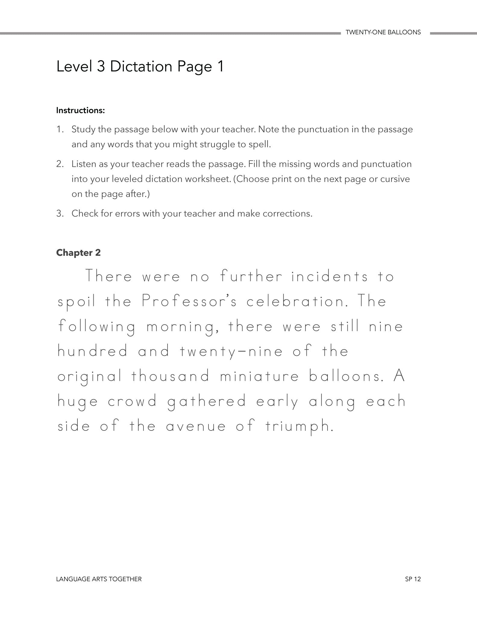 Twenty One Balloons Language Arts Together - Homeschool Better Together