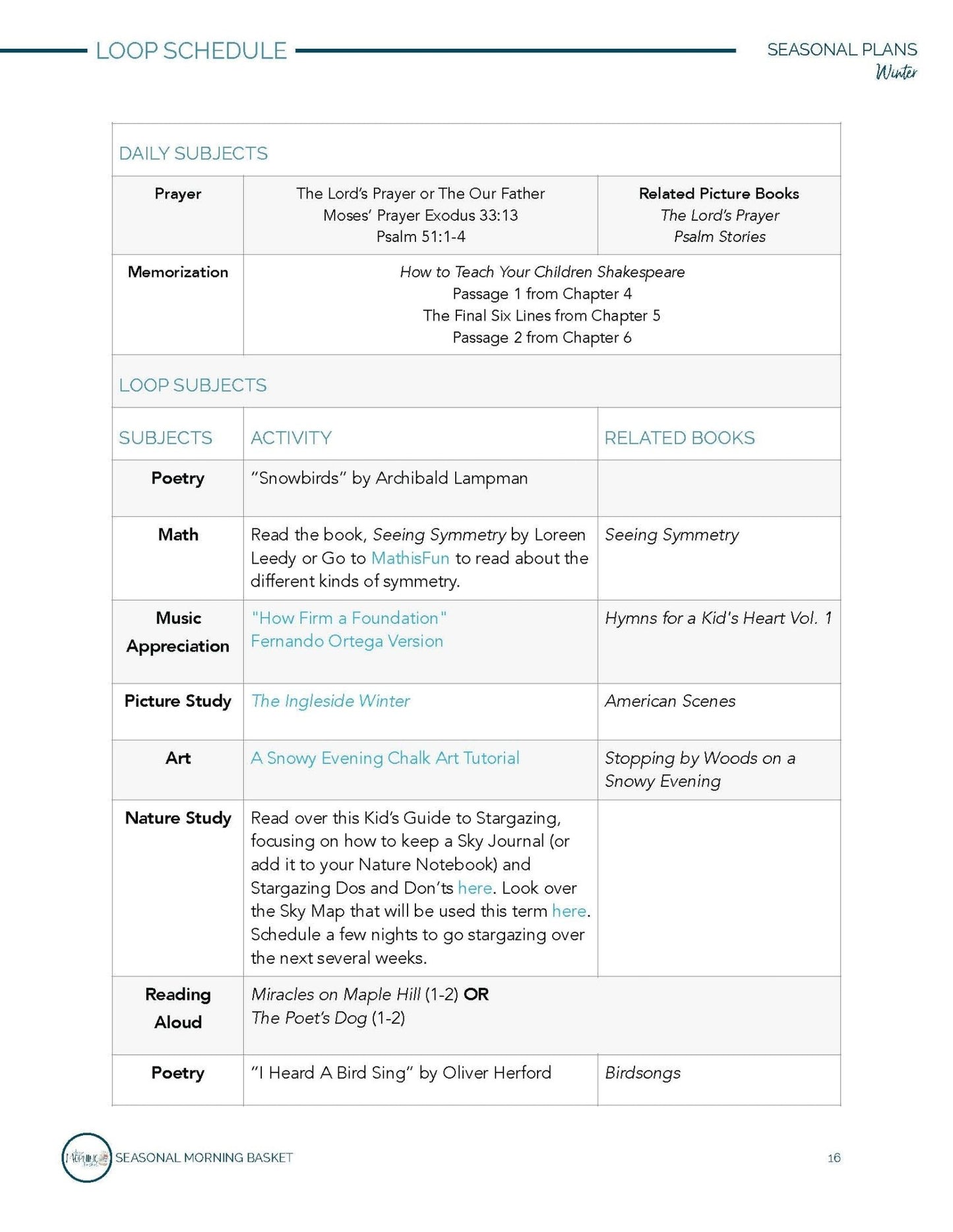 Winter Morning Time Plans - Homeschool Better Together